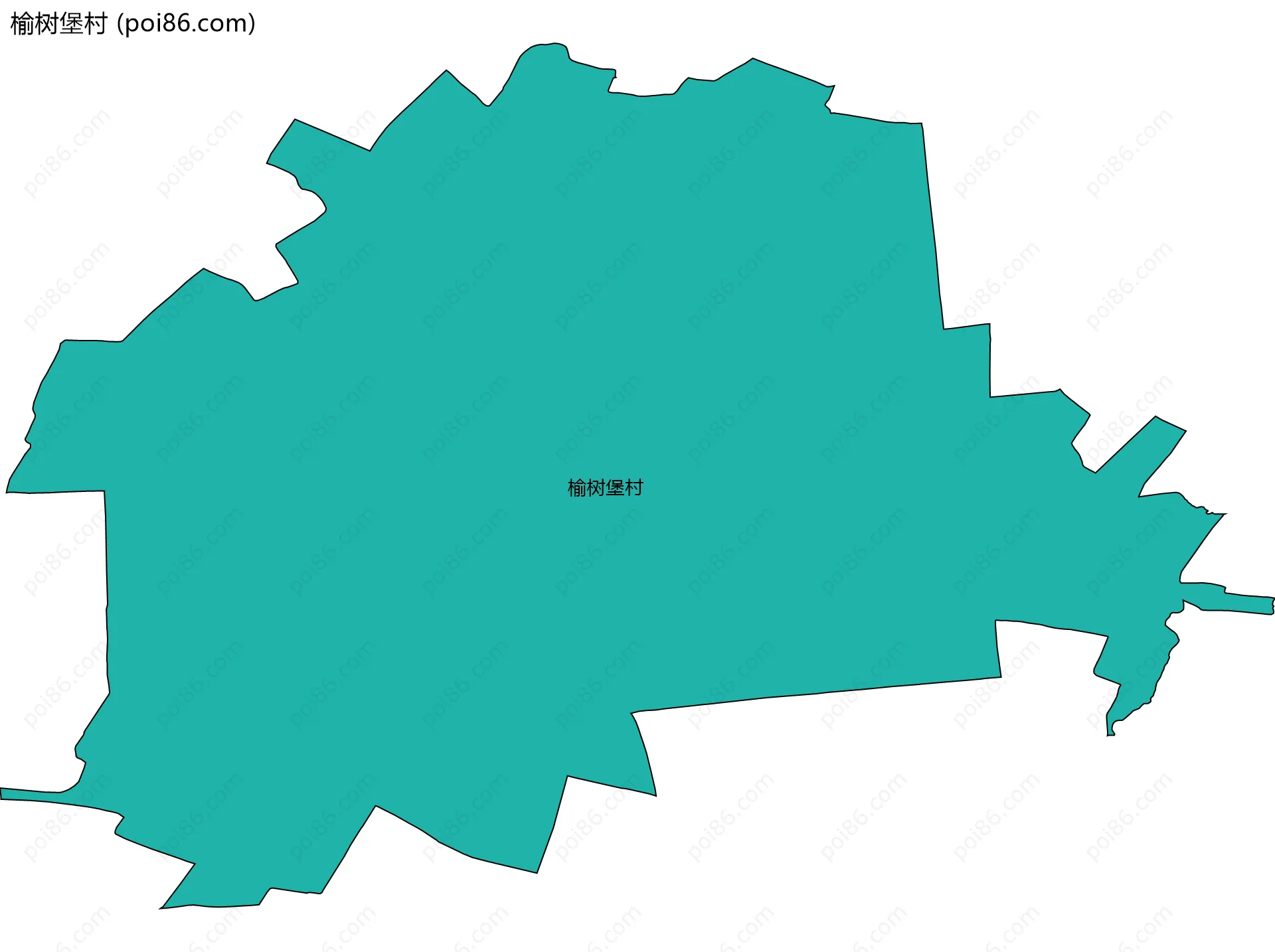 榆树堡村边界地图