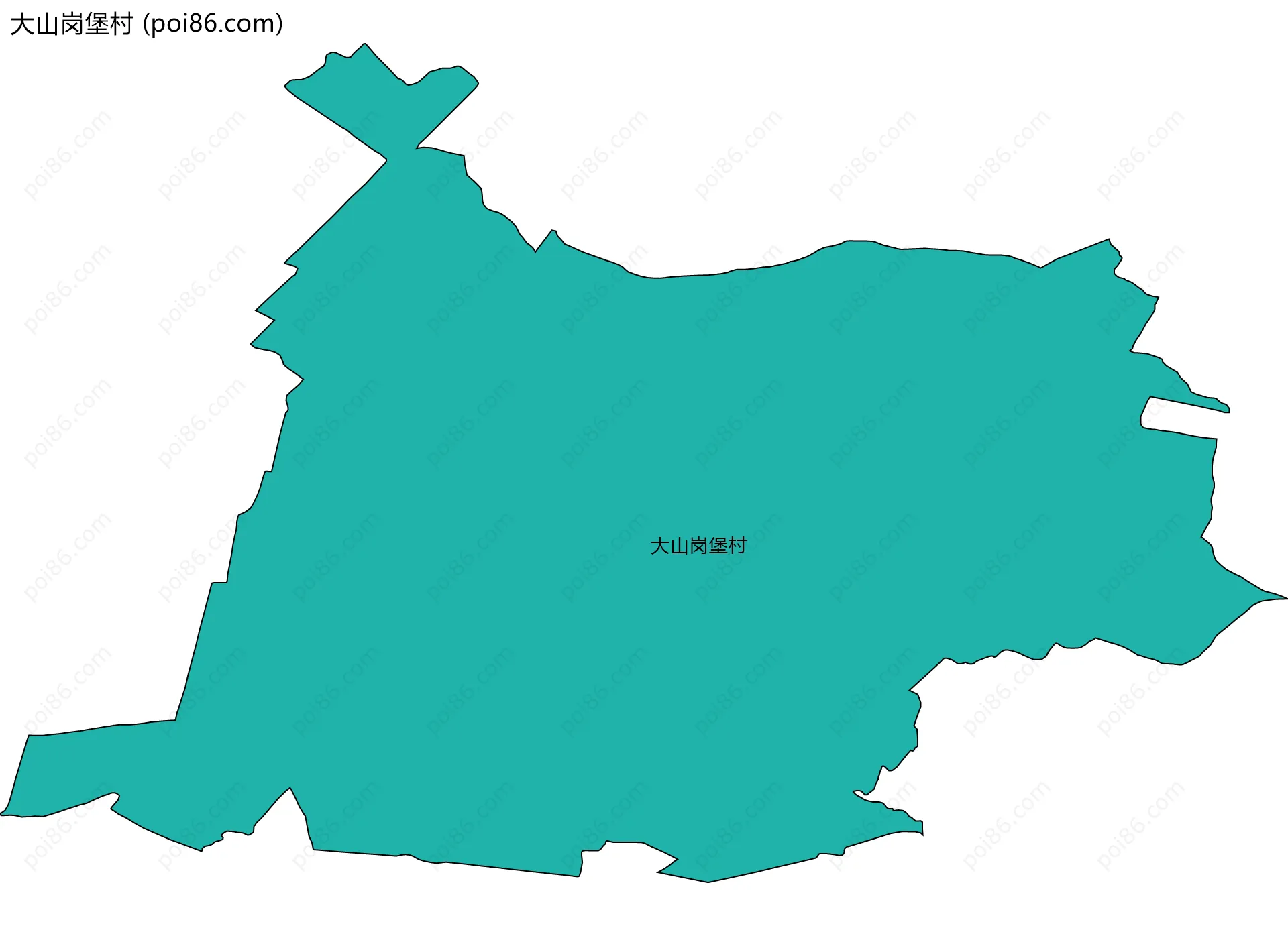 大山岗堡村边界地图