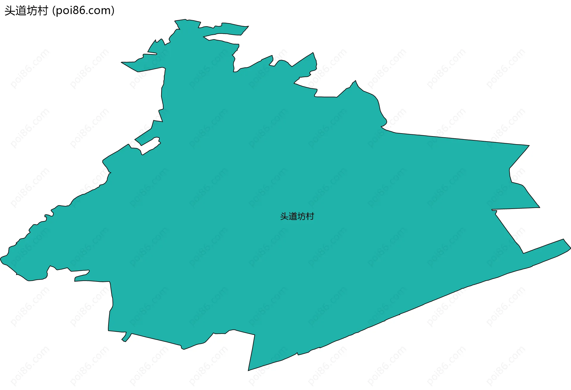 头道坊村边界地图