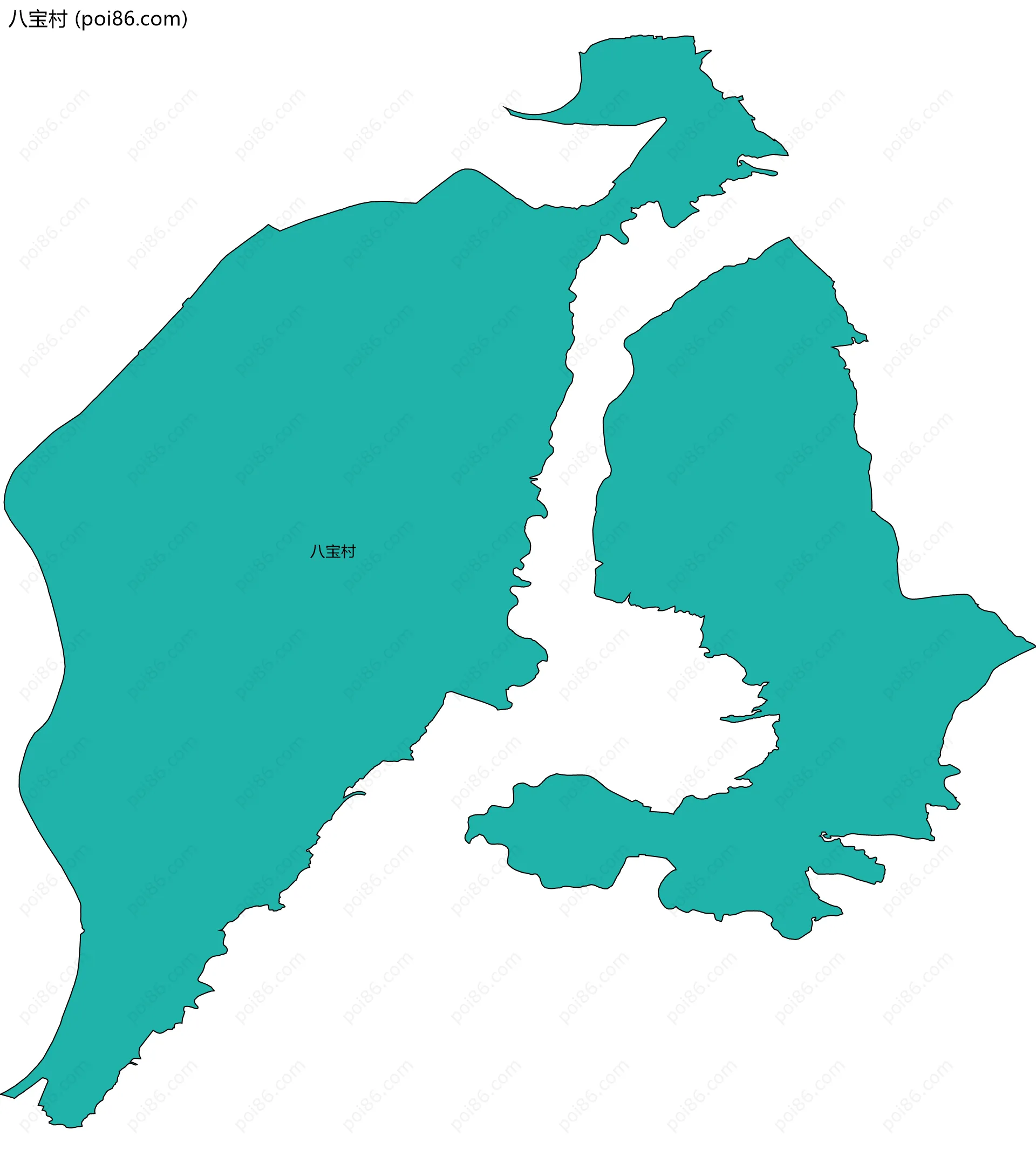 八宝村边界地图