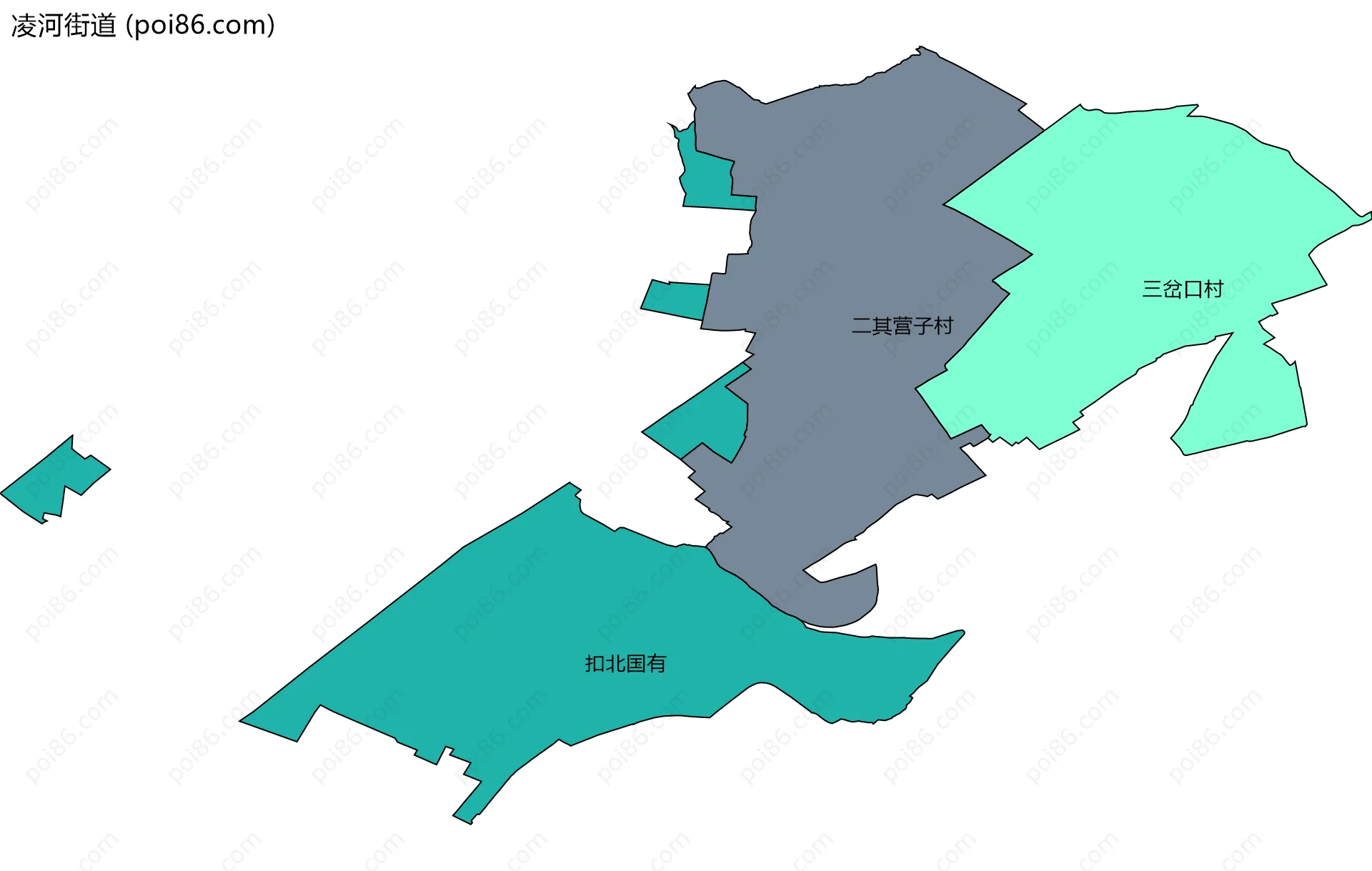 凌河街道边界地图(五级行政区划)