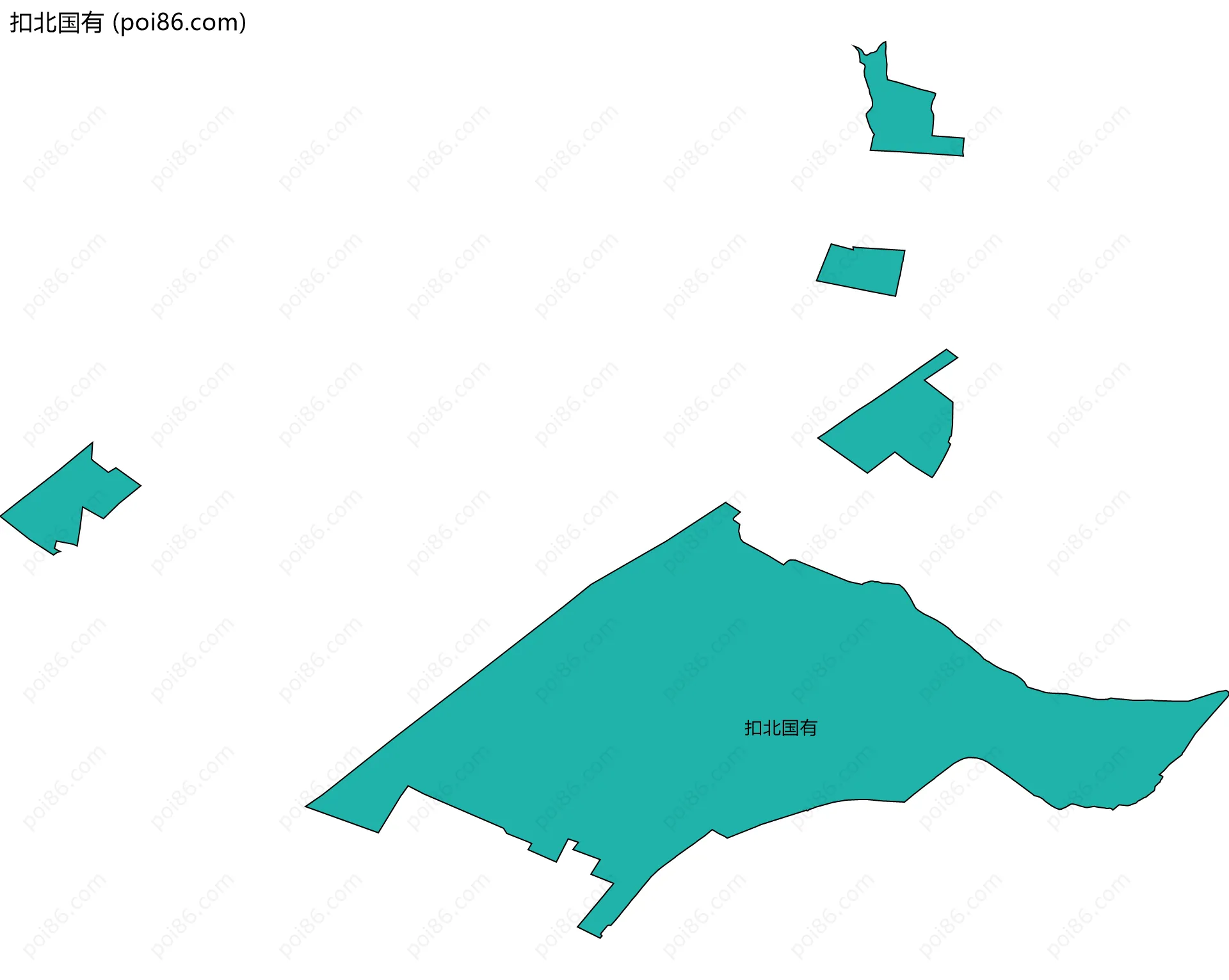 扣北国有边界地图