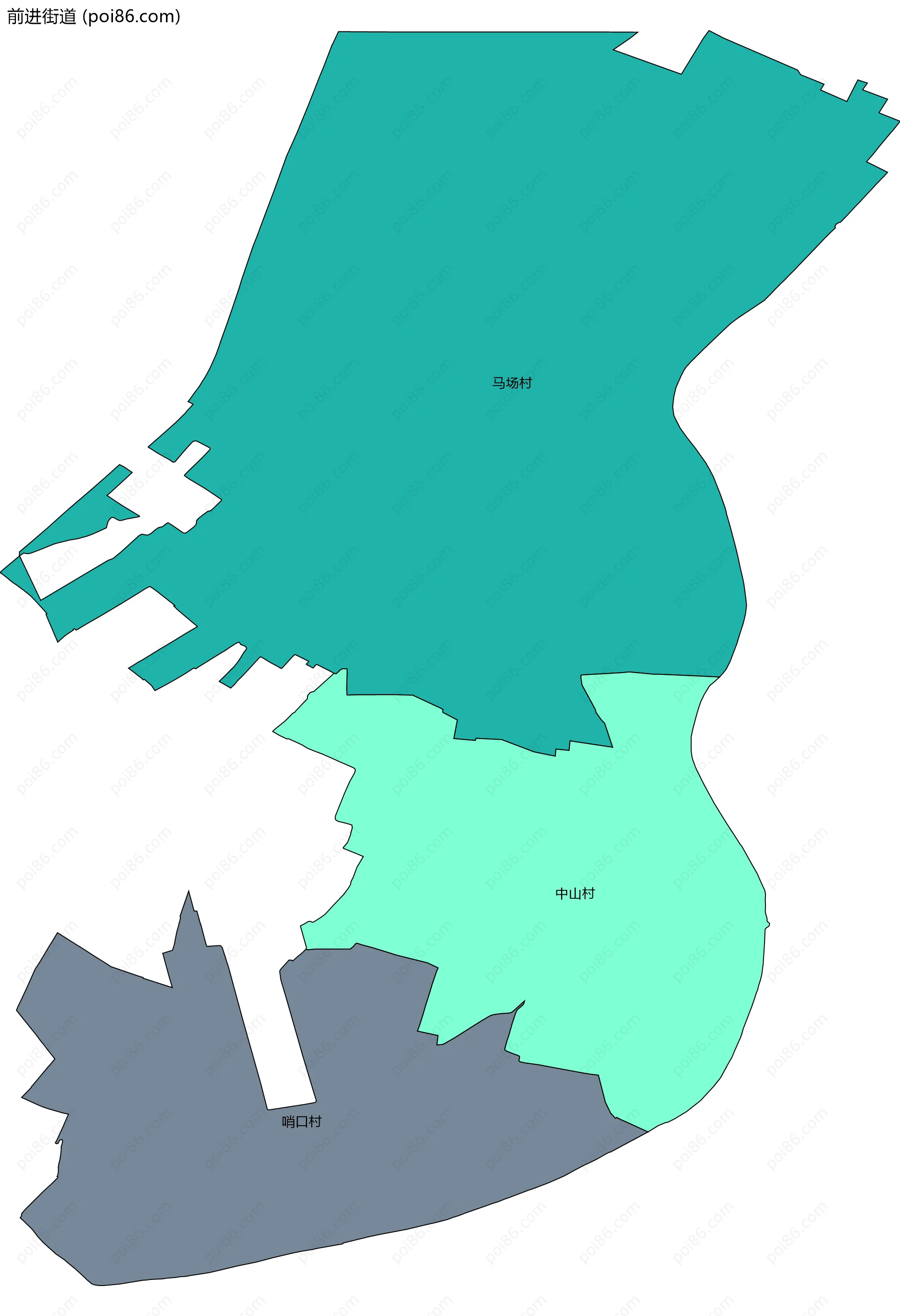 前进街道边界地图(五级行政区划)