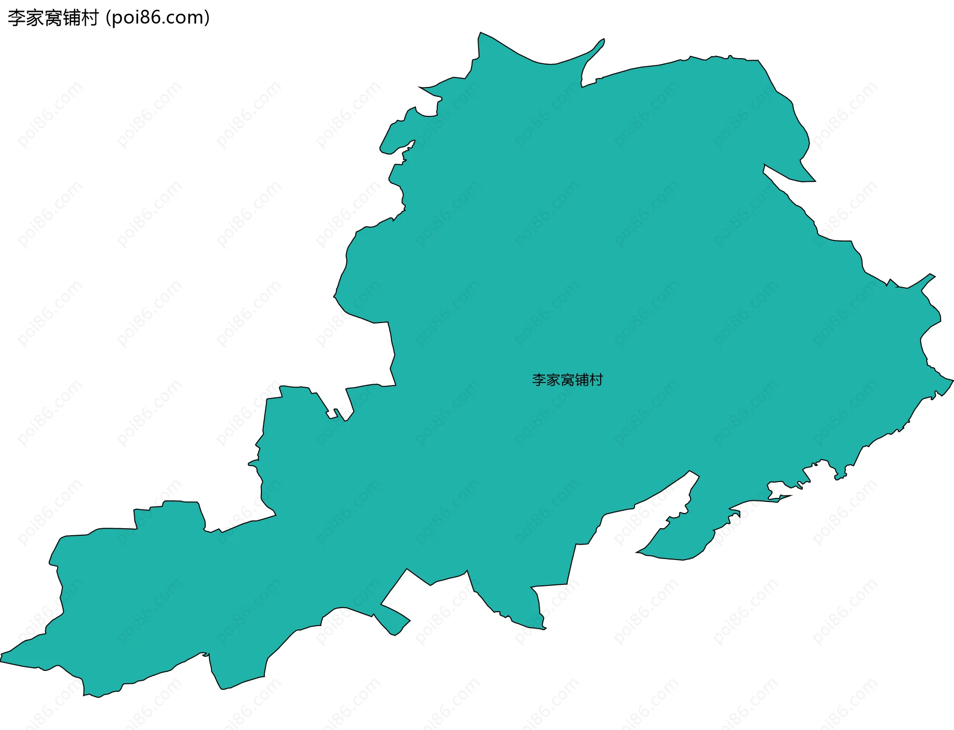 李家窝铺村边界地图