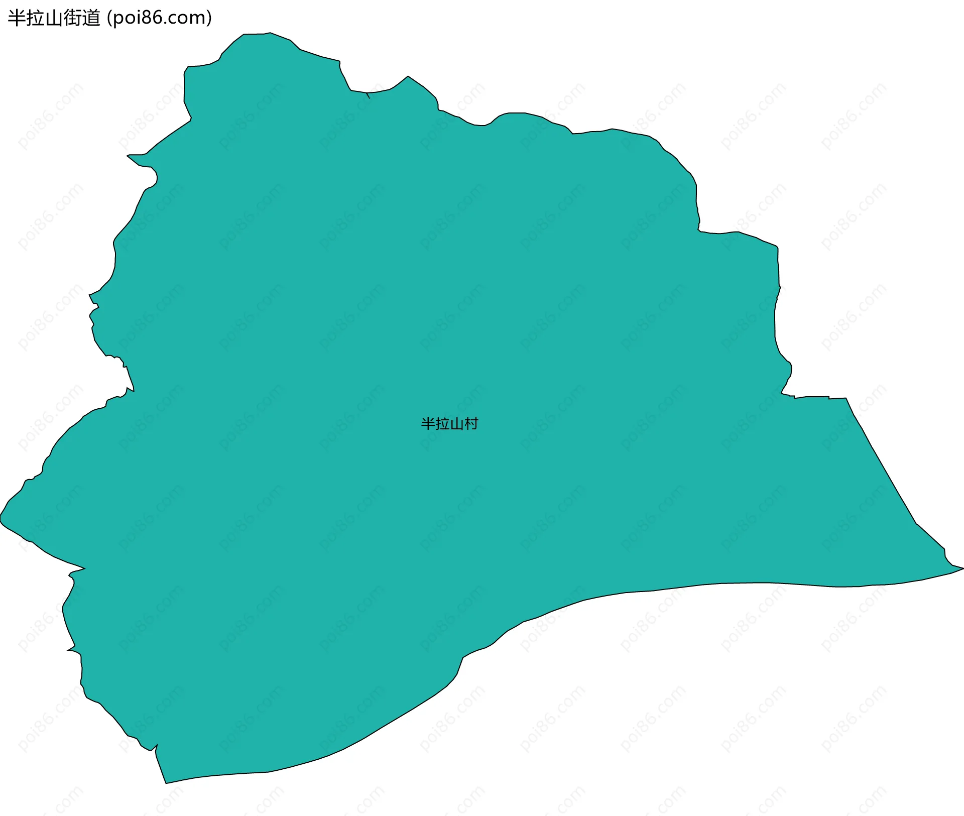 半拉山街道边界地图(五级行政区划)