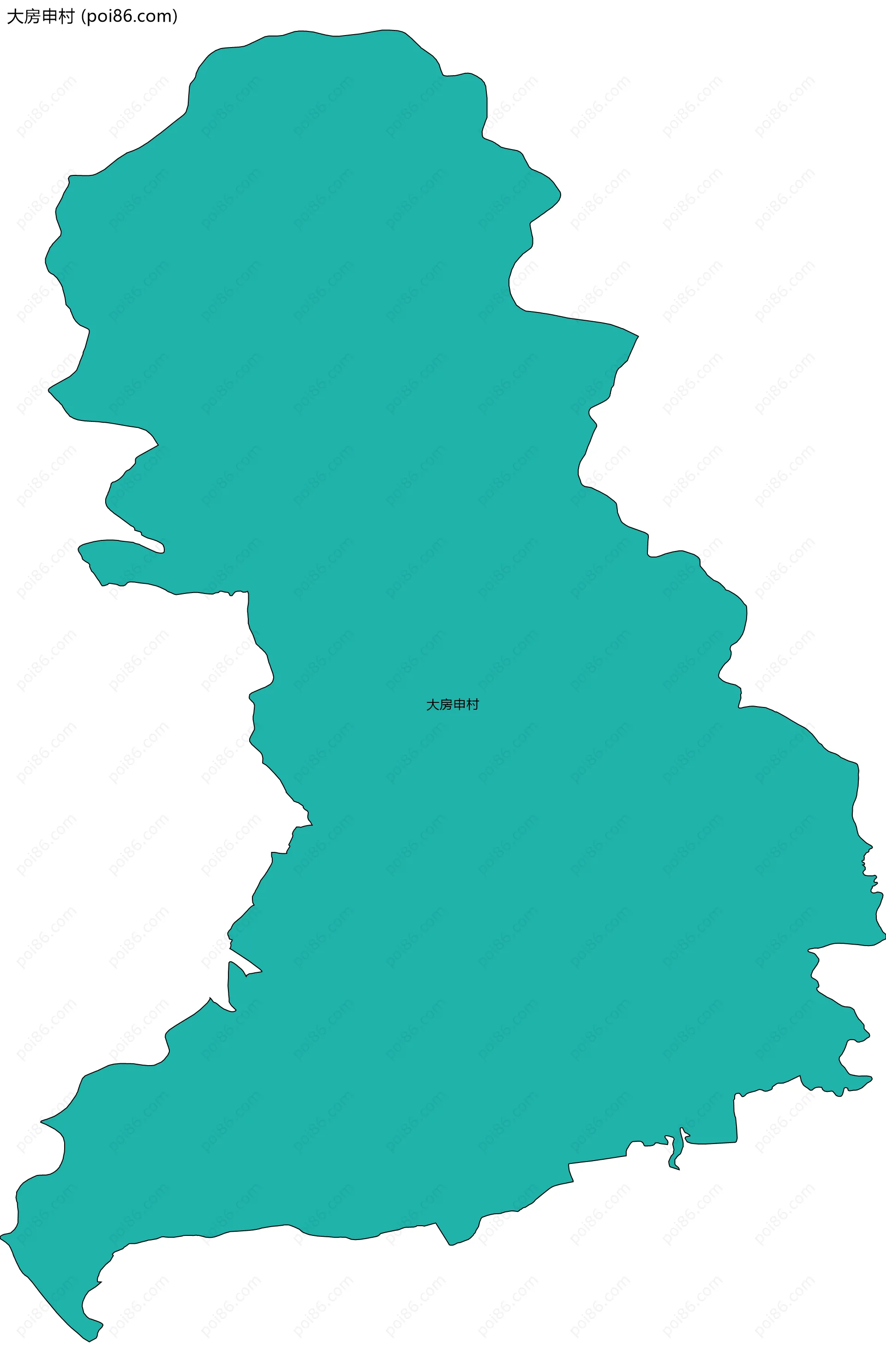 大房申村边界地图