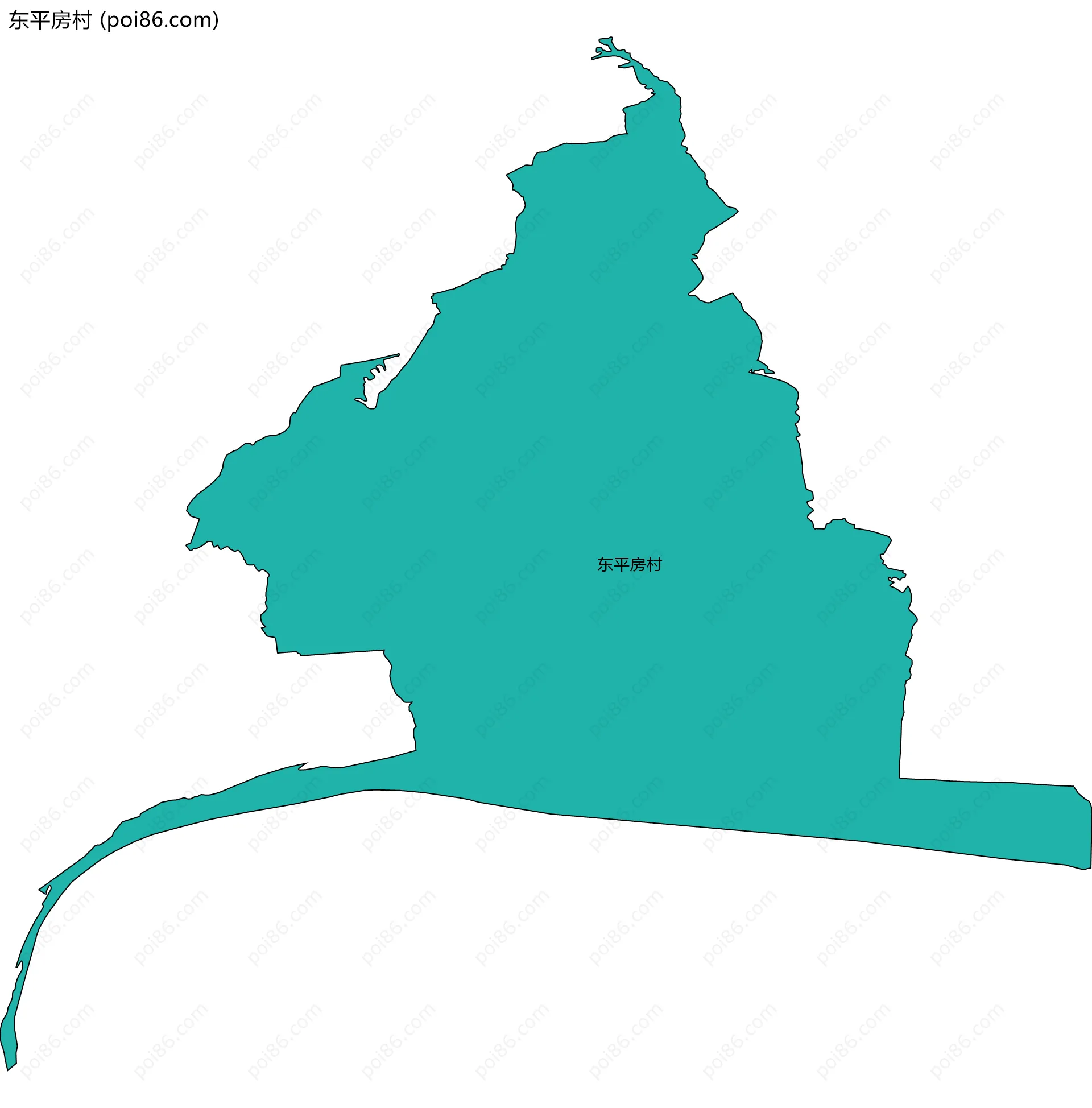 东平房村边界地图
