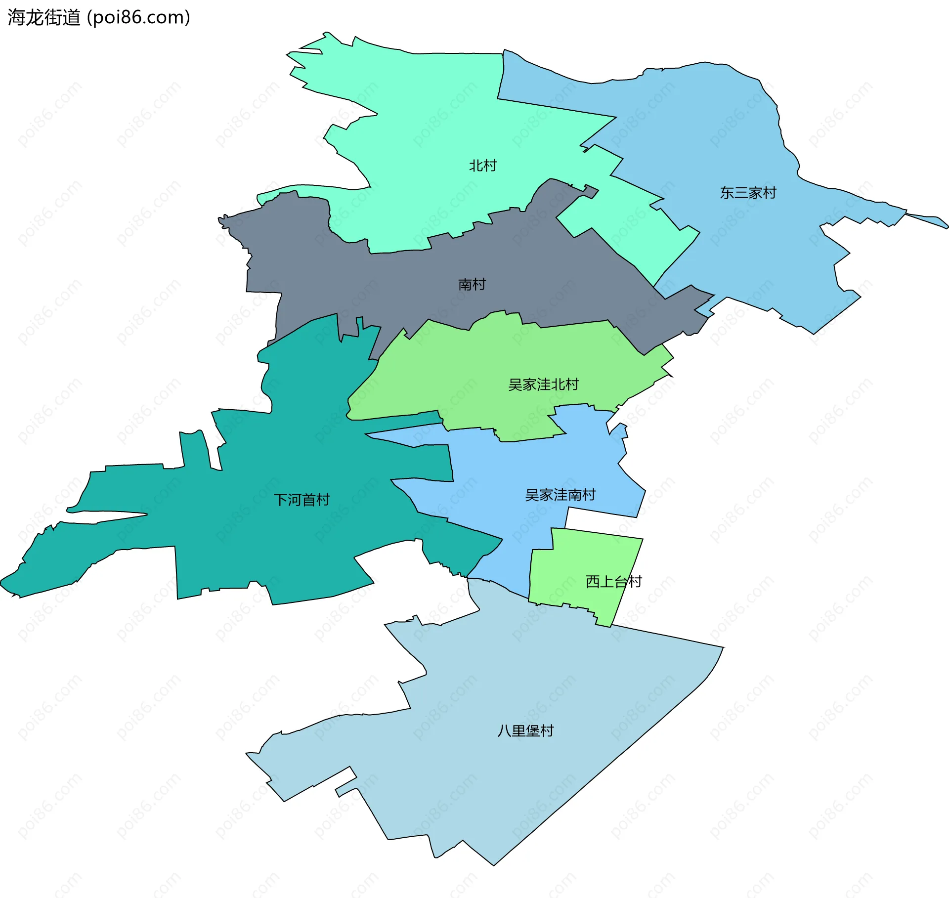 海龙街道边界地图(五级行政区划)