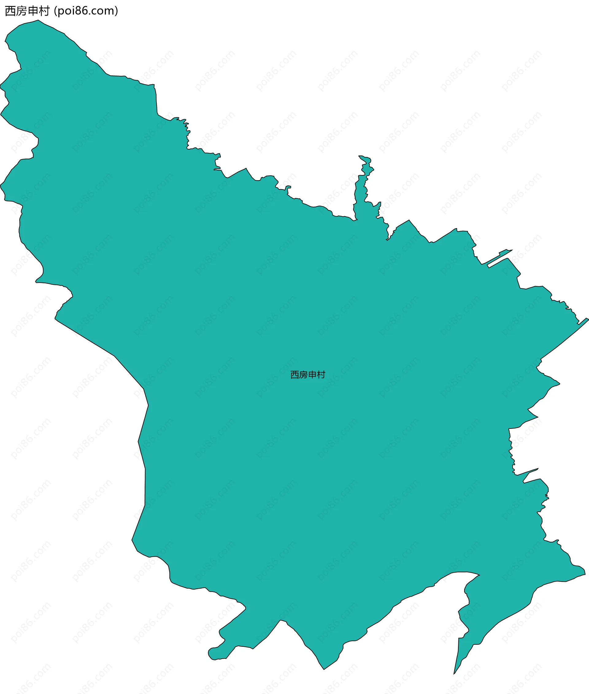 西房申村边界地图