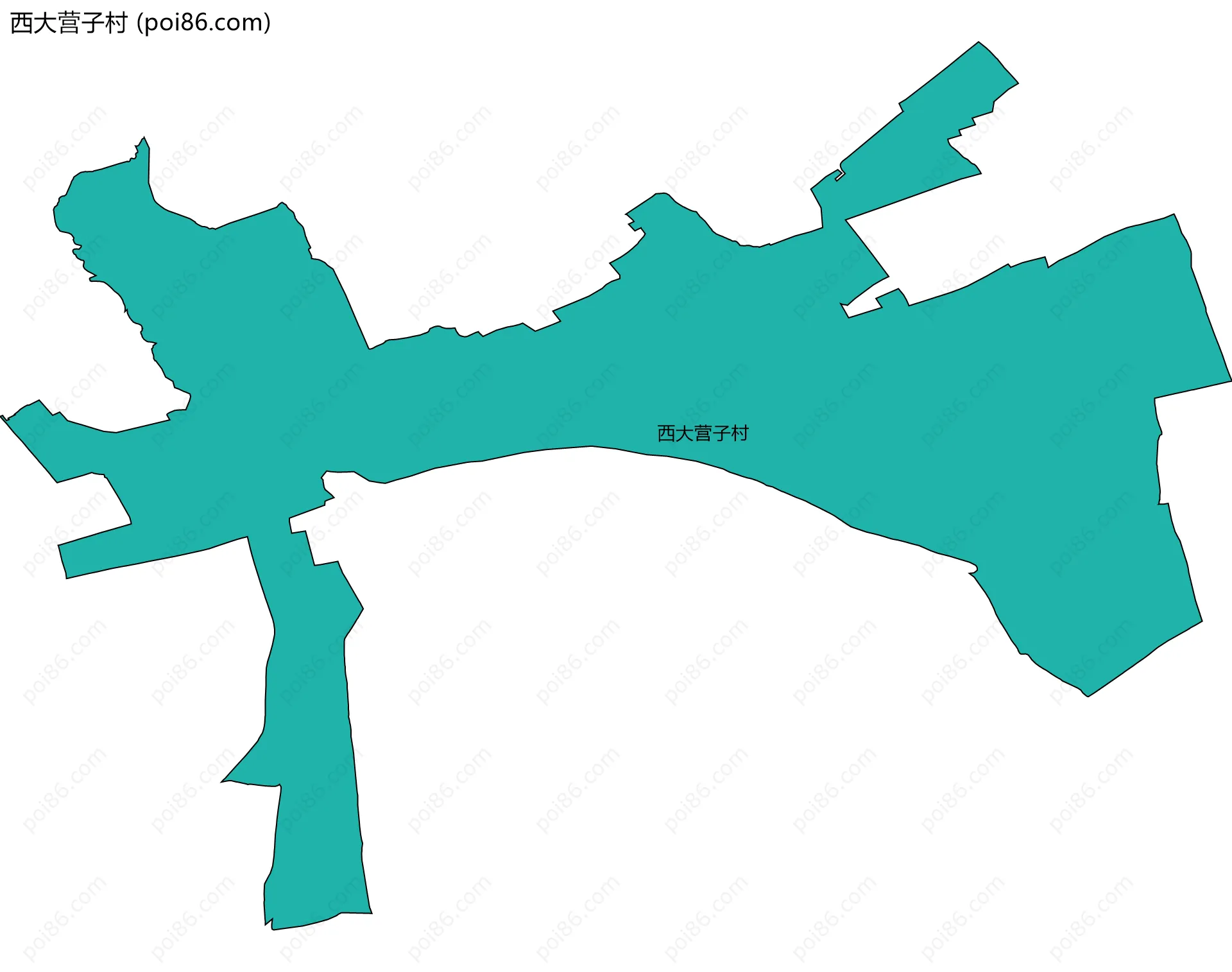 西大营子村边界地图