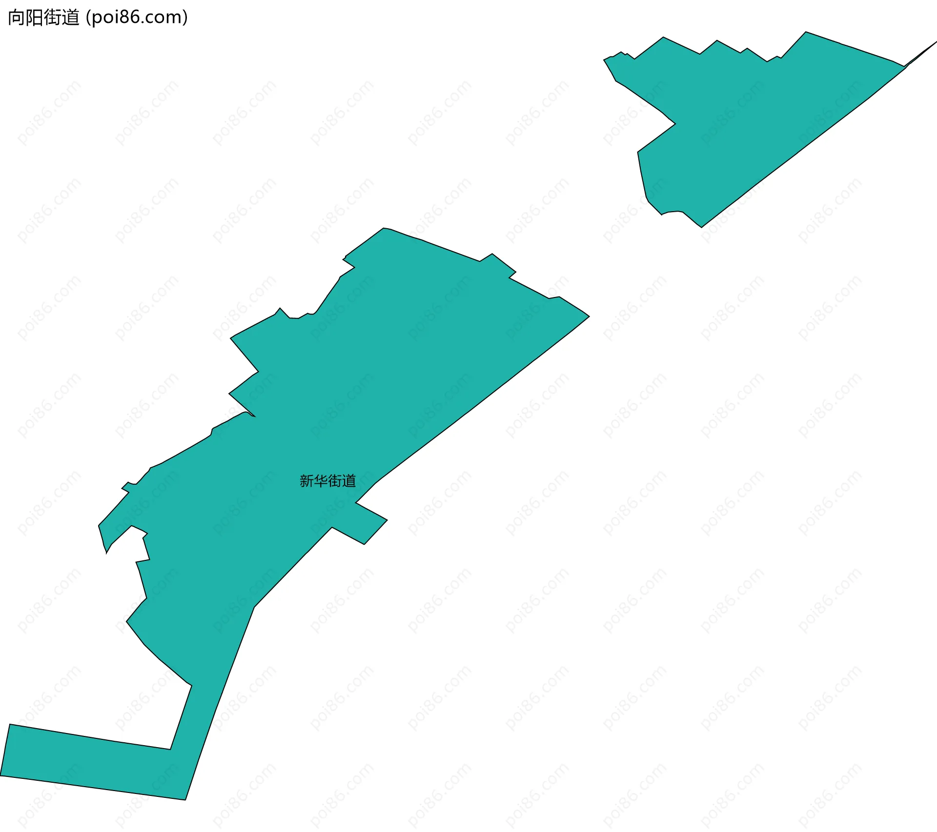 向阳街道边界地图(五级行政区划)