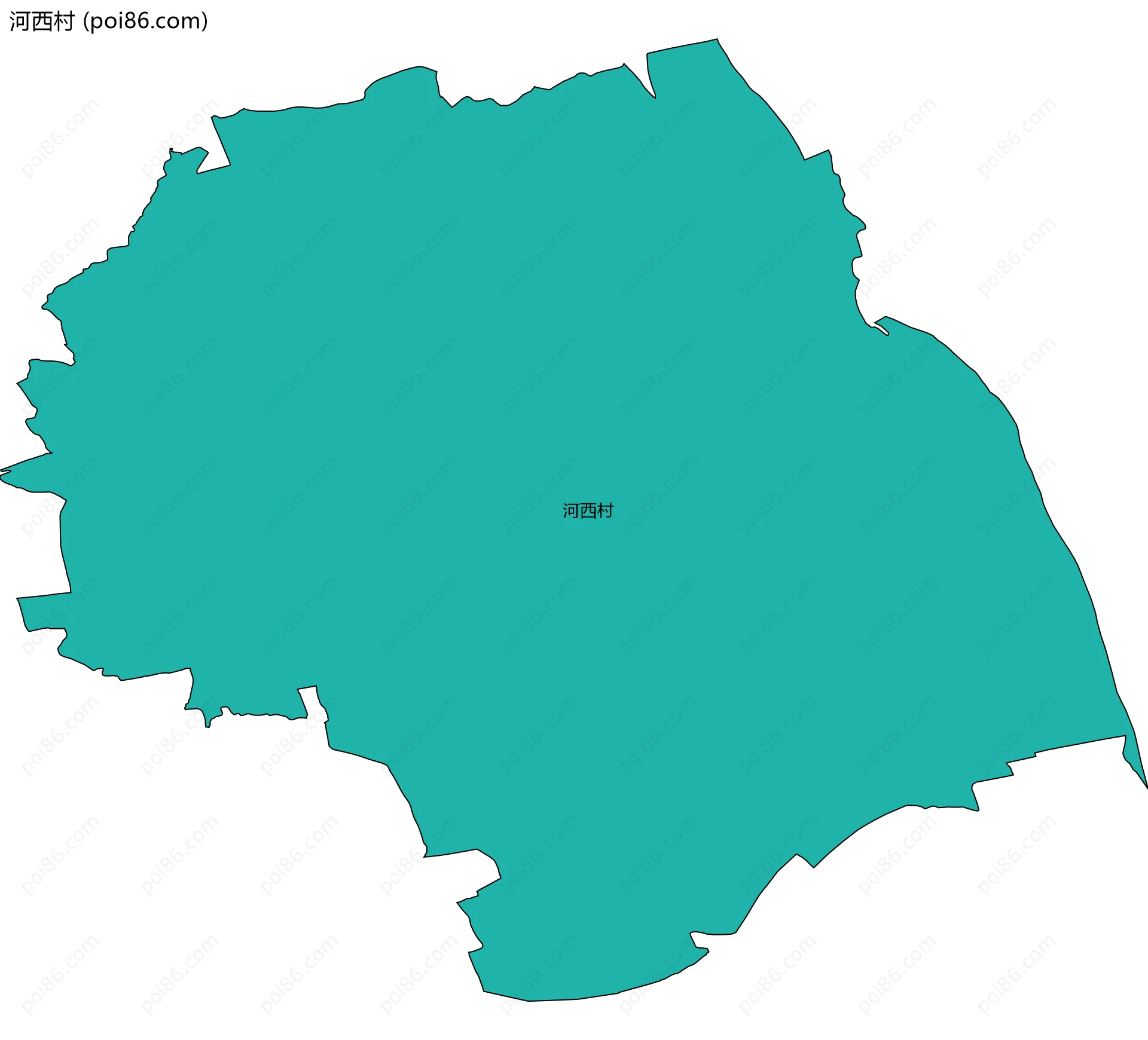 河西村边界地图