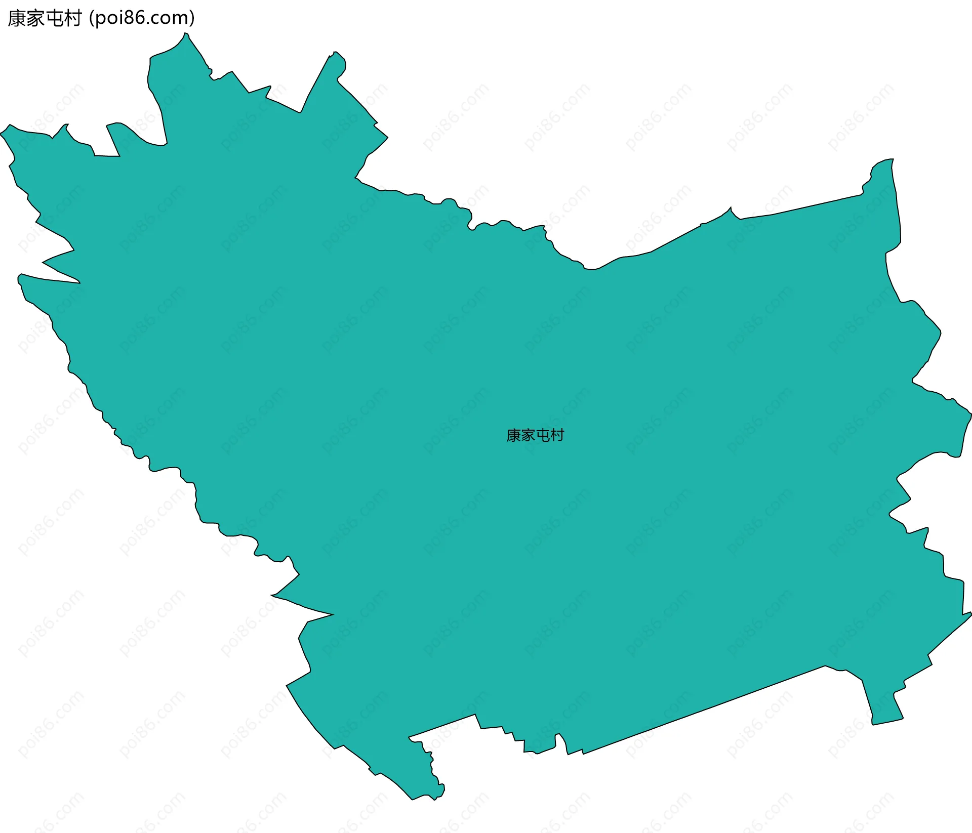 康家屯村边界地图