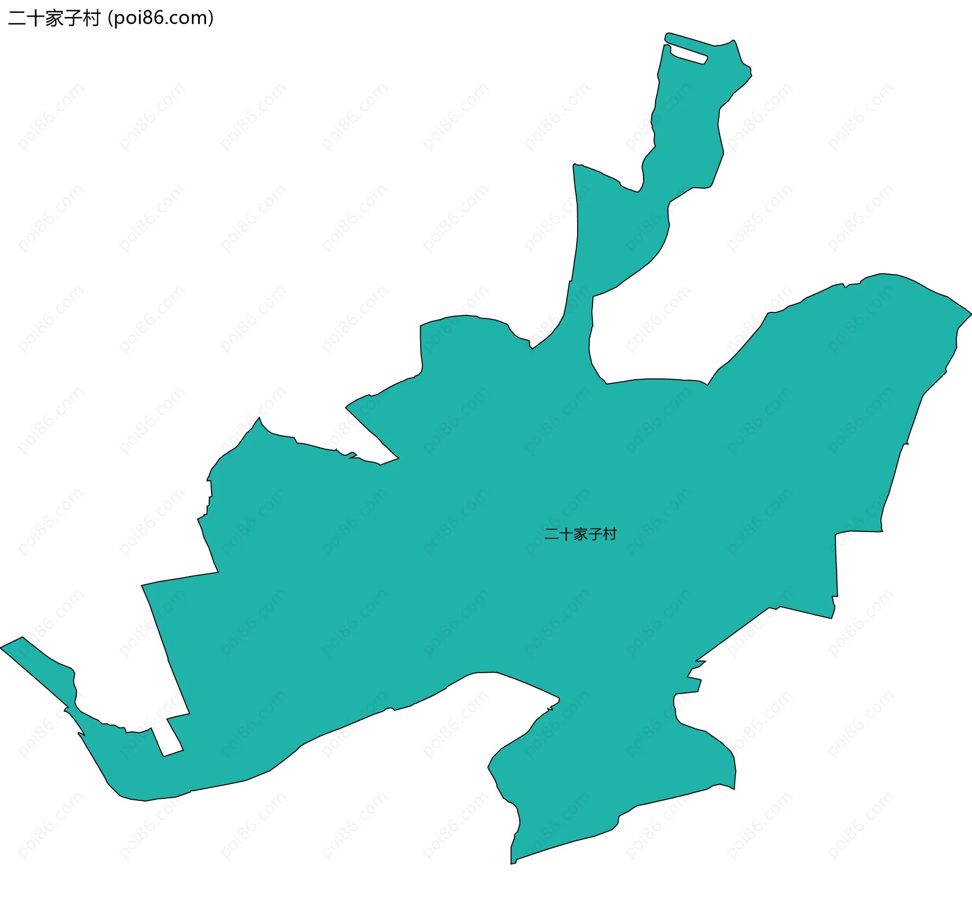 二十家子村边界地图