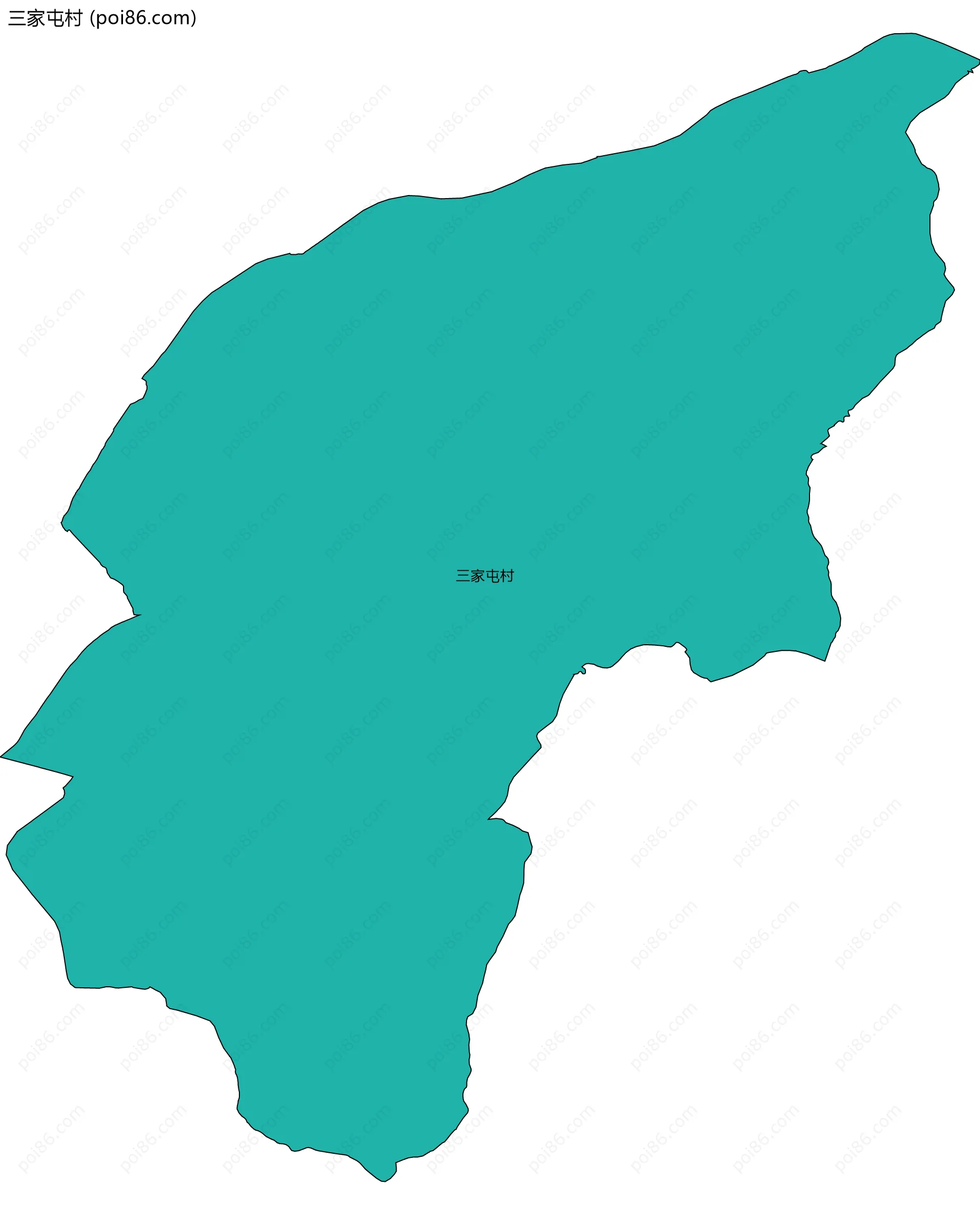 三家屯村边界地图