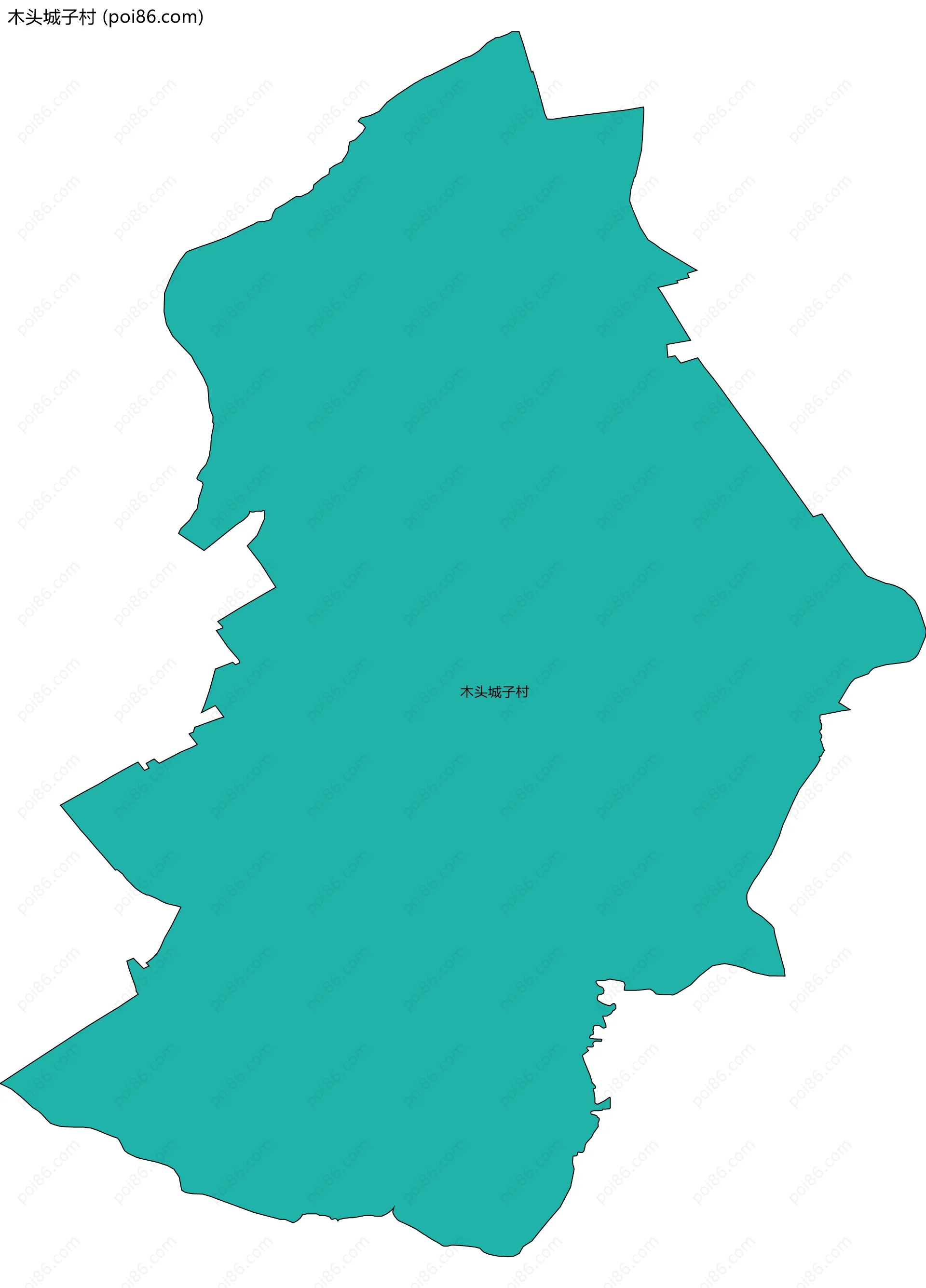 木头城子村边界地图
