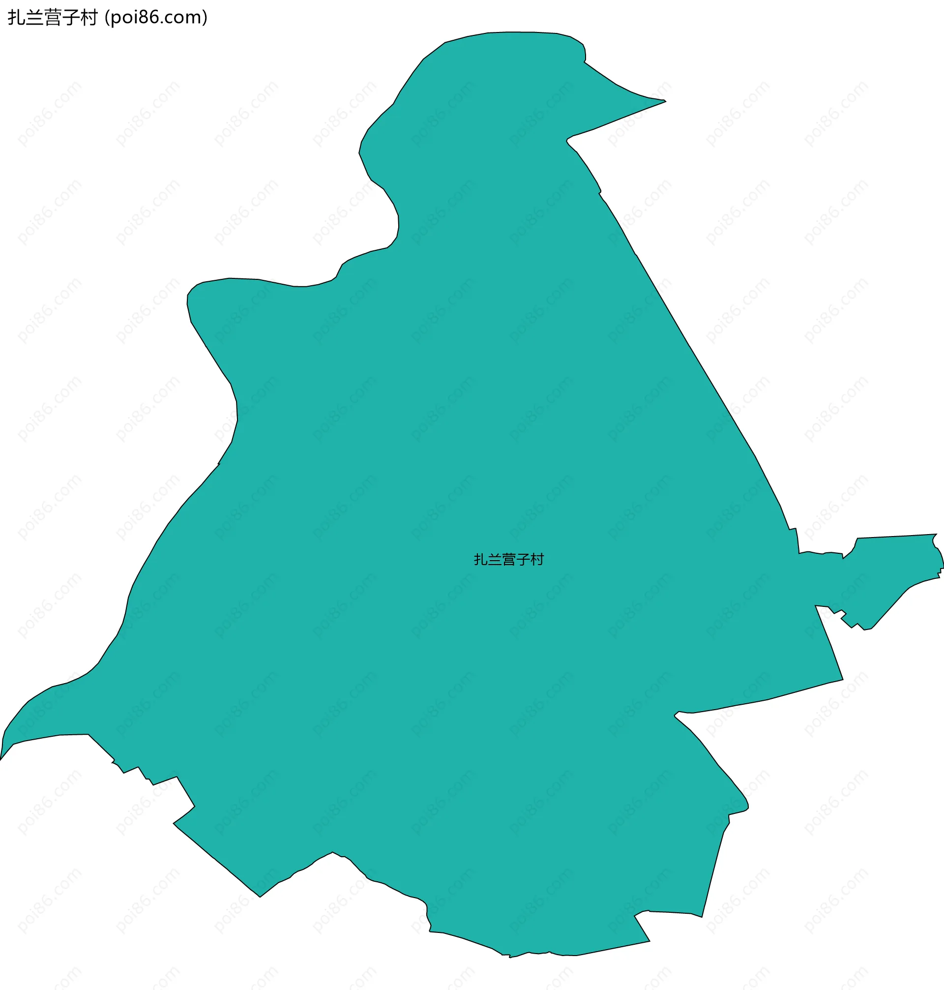 扎兰营子村边界地图