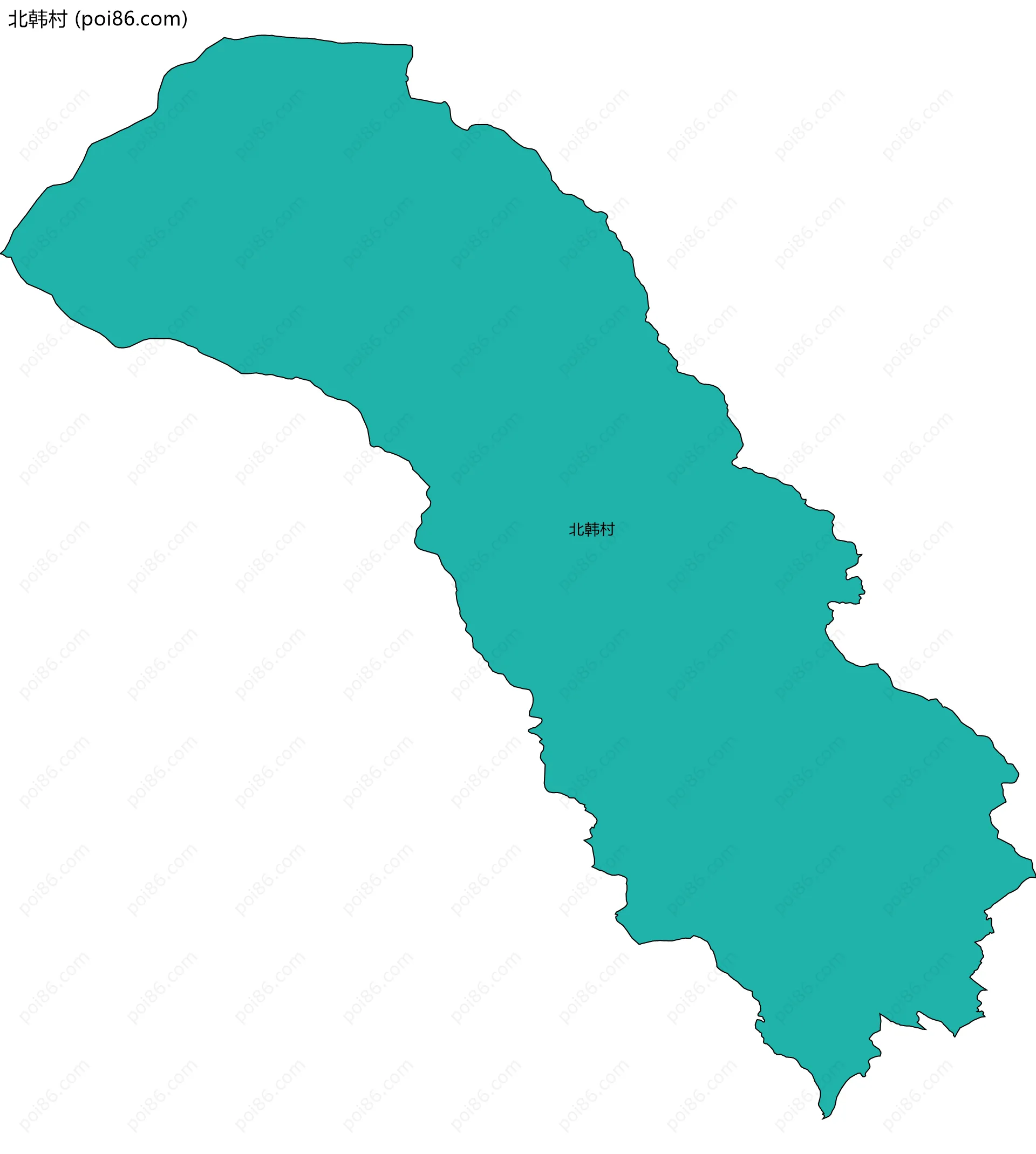 北韩村边界地图