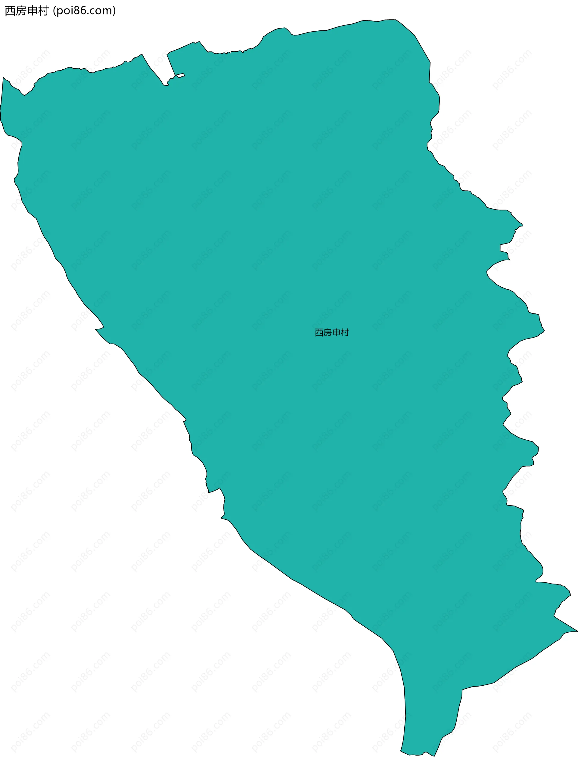 西房申村边界地图