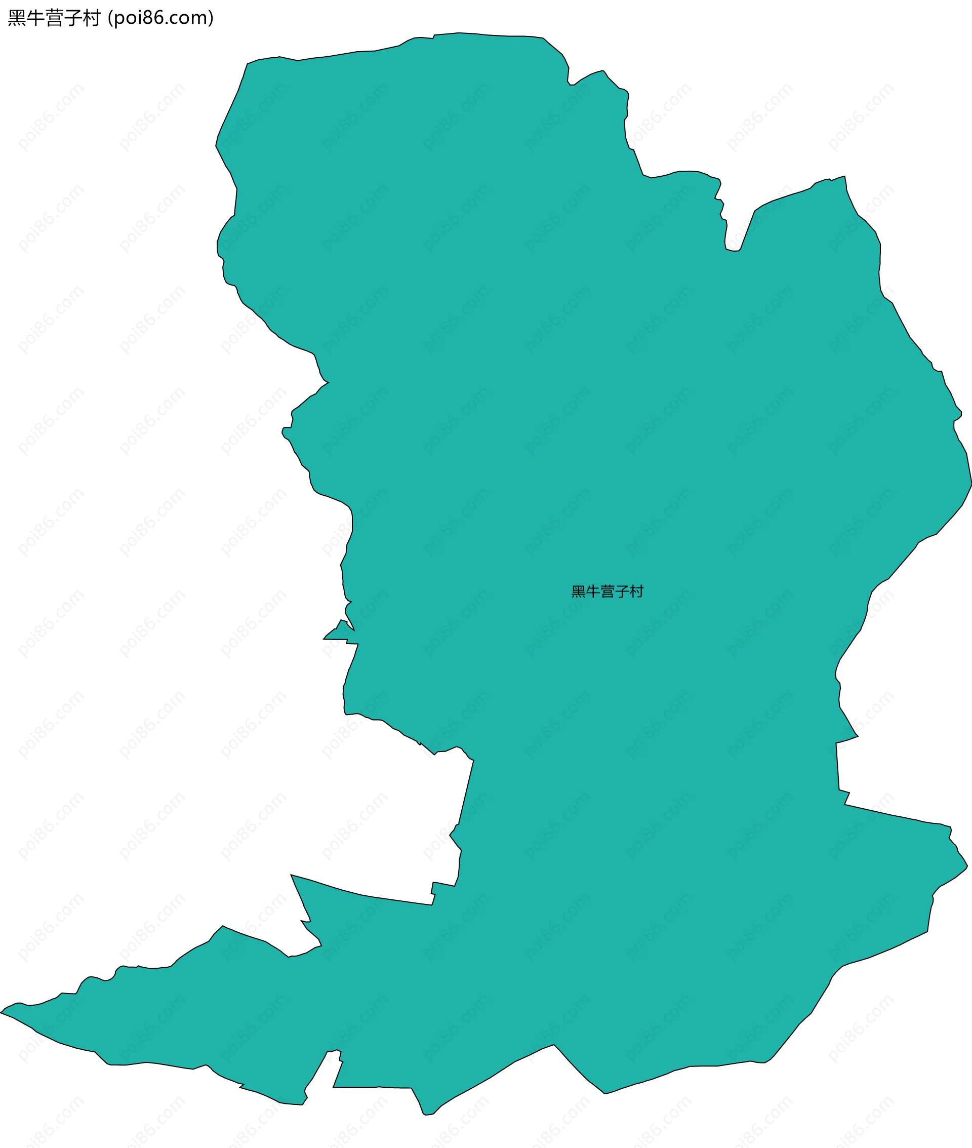 黑牛营子村边界地图