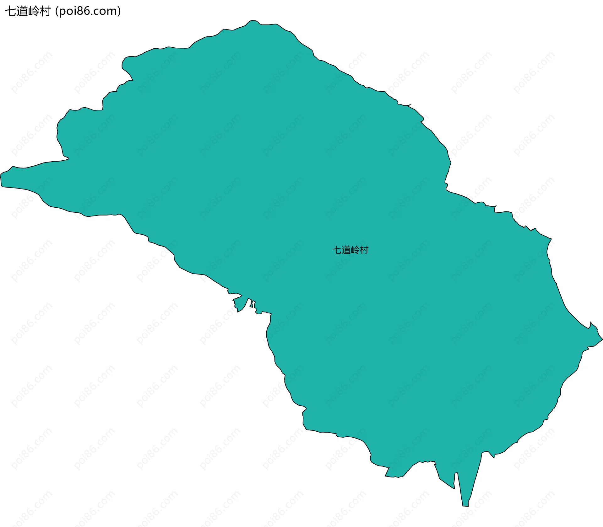 七道岭村边界地图