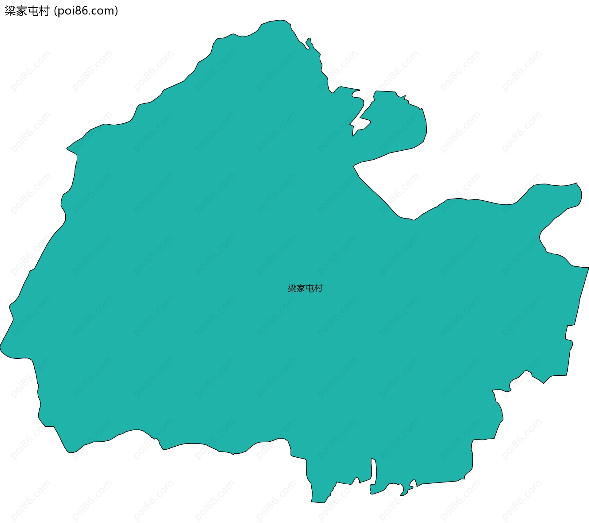 梁家屯村边界地图