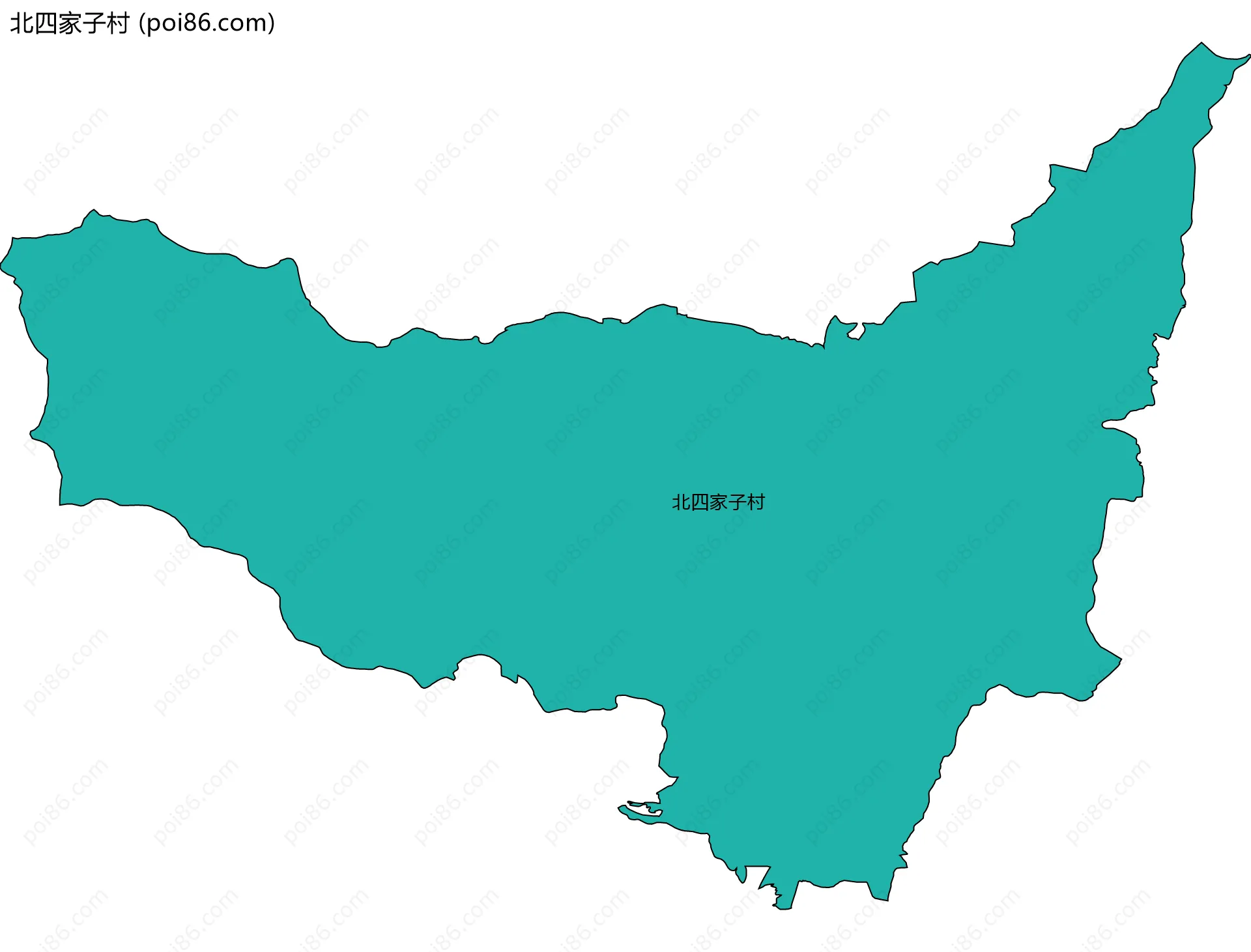 北四家子村边界地图