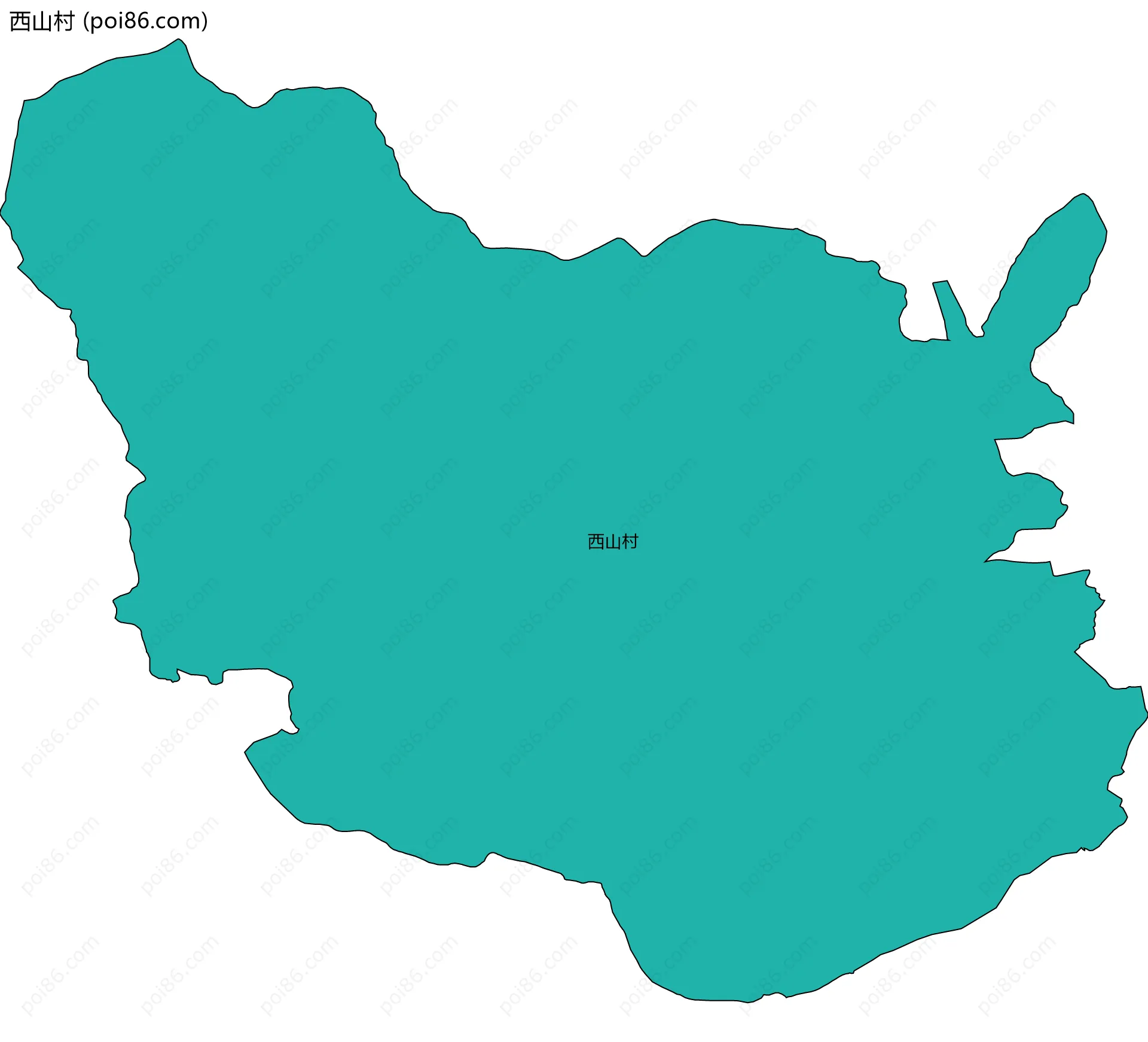 西山村边界地图