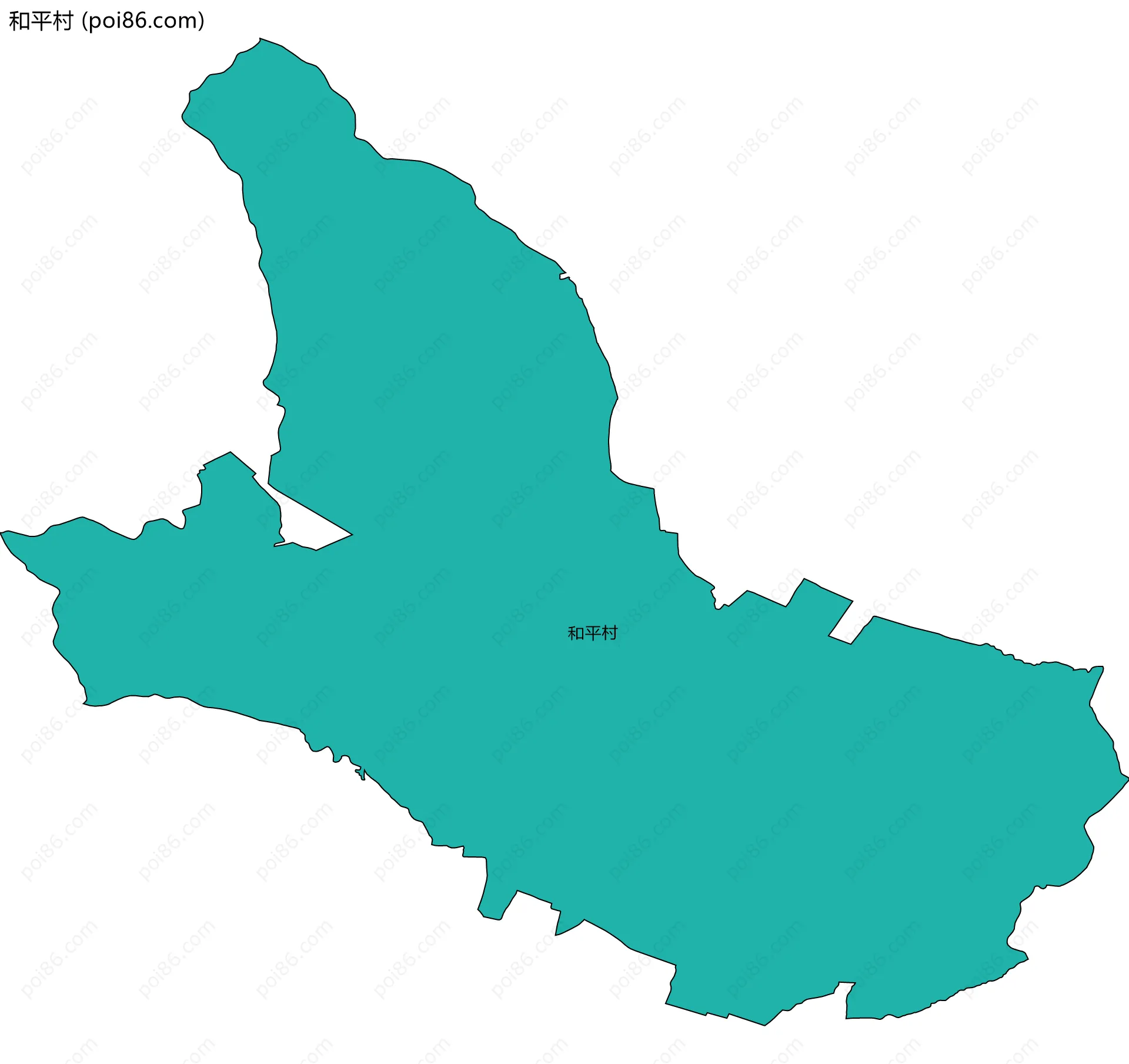 和平村边界地图