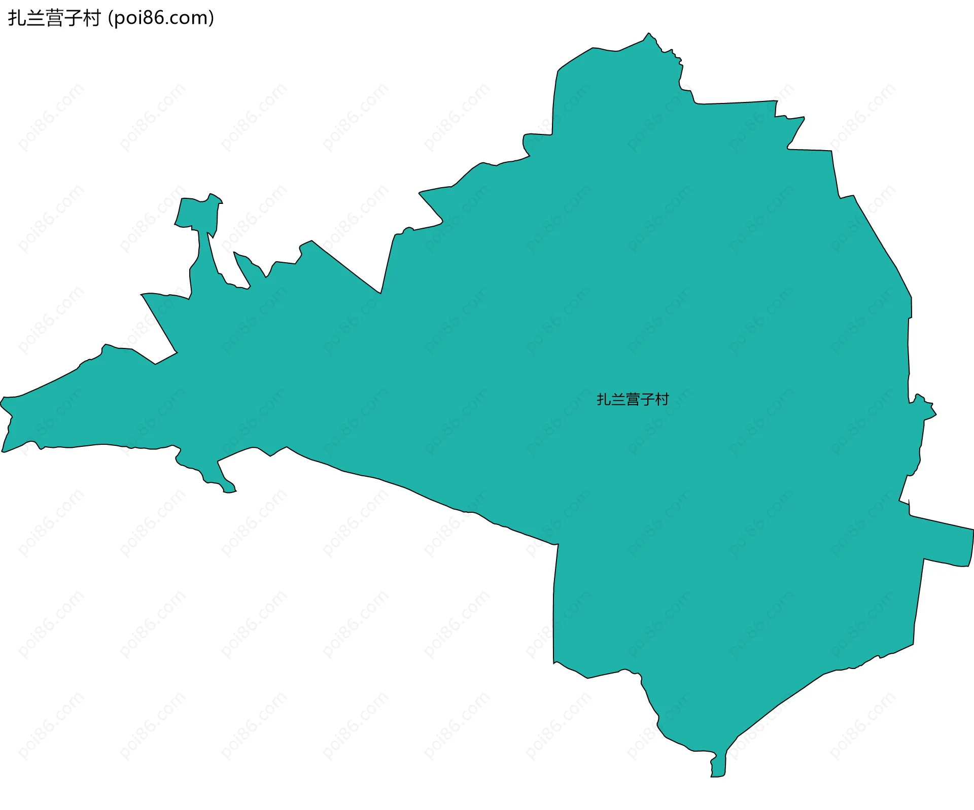 扎兰营子村边界地图