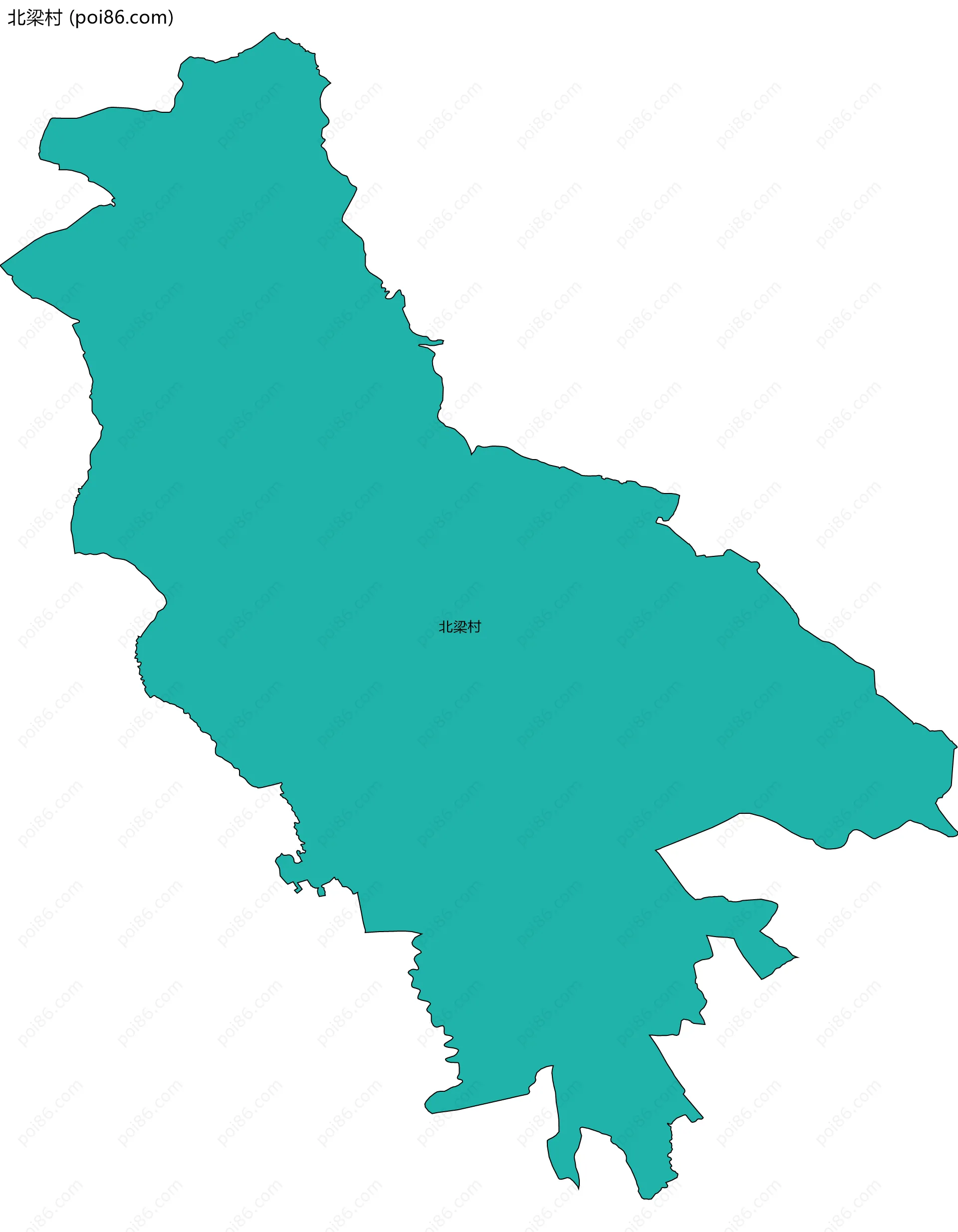 北梁村边界地图