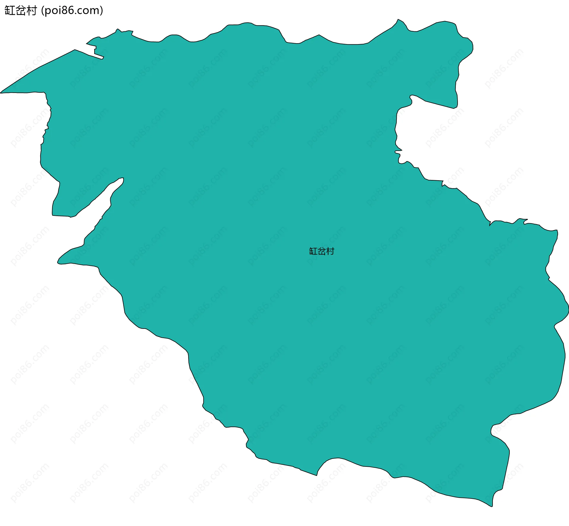 缸岔村边界地图