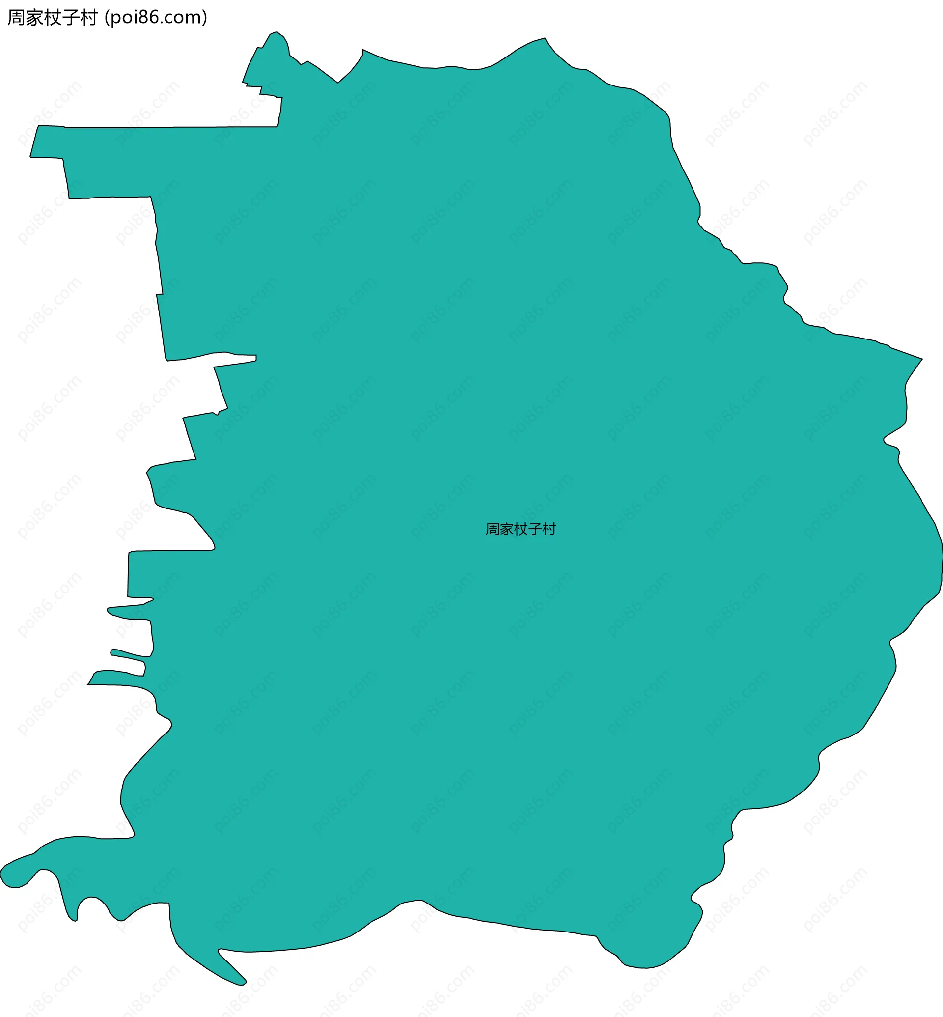 周家杖子村边界地图