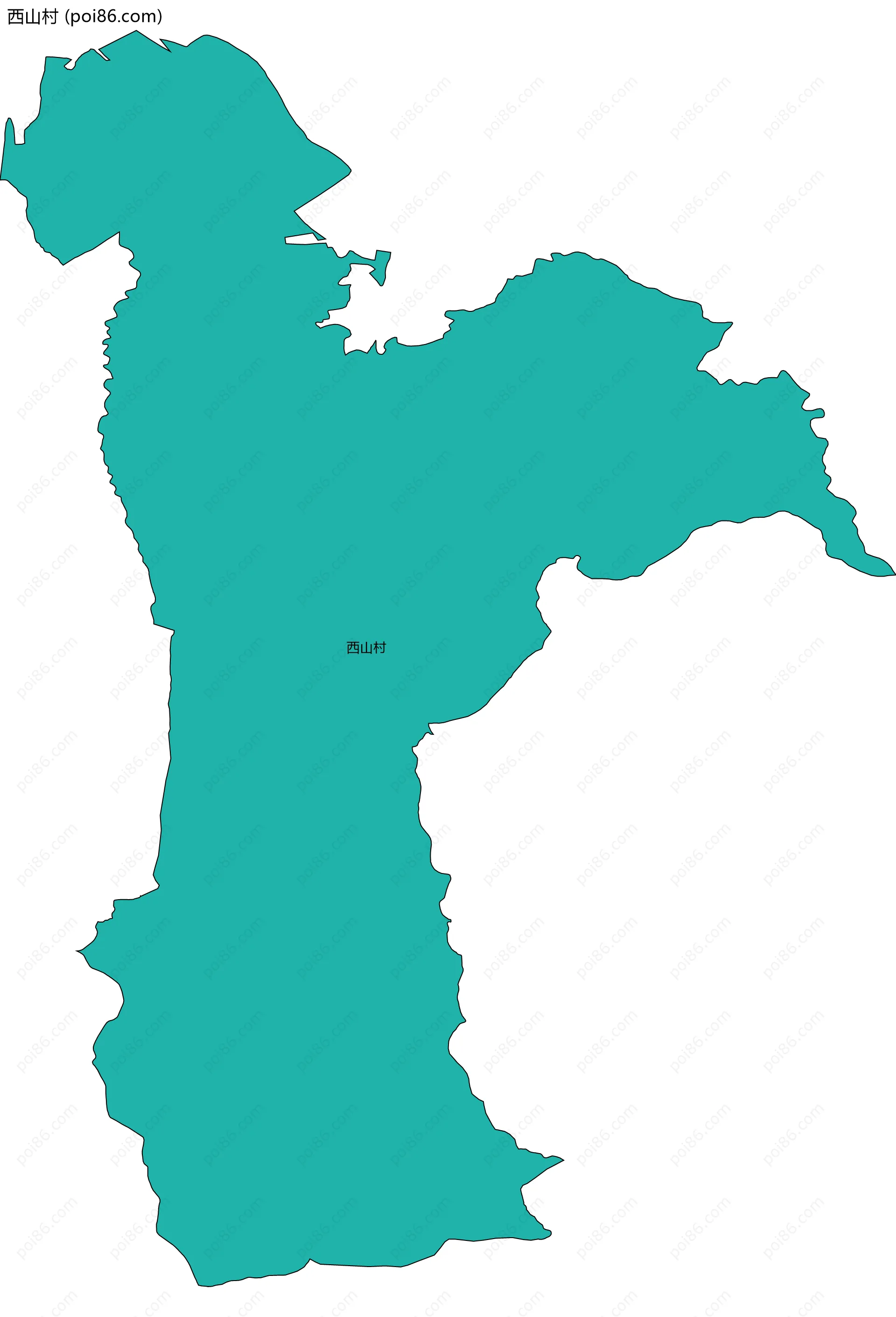 西山村边界地图