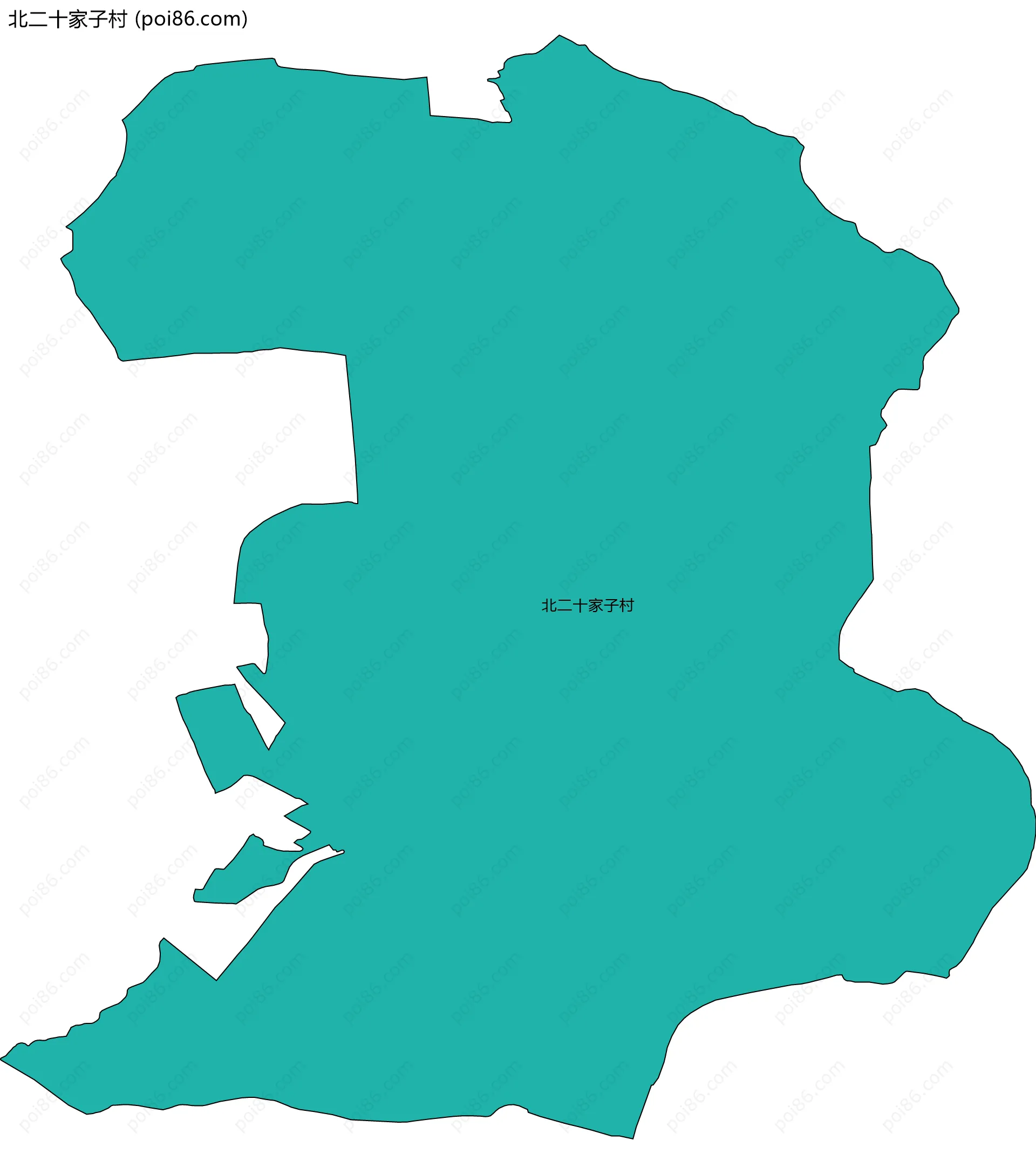 北二十家子村边界地图