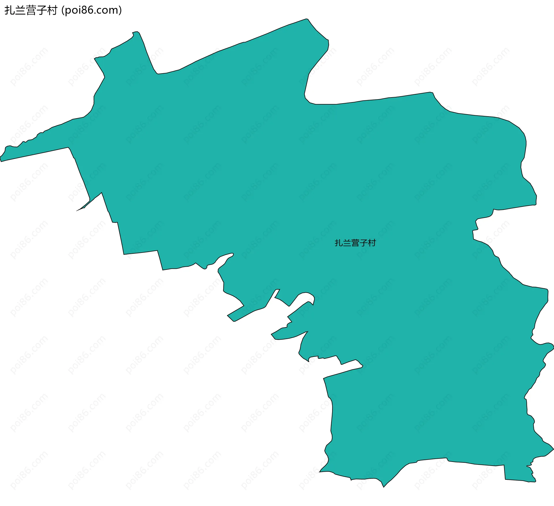 扎兰营子村边界地图