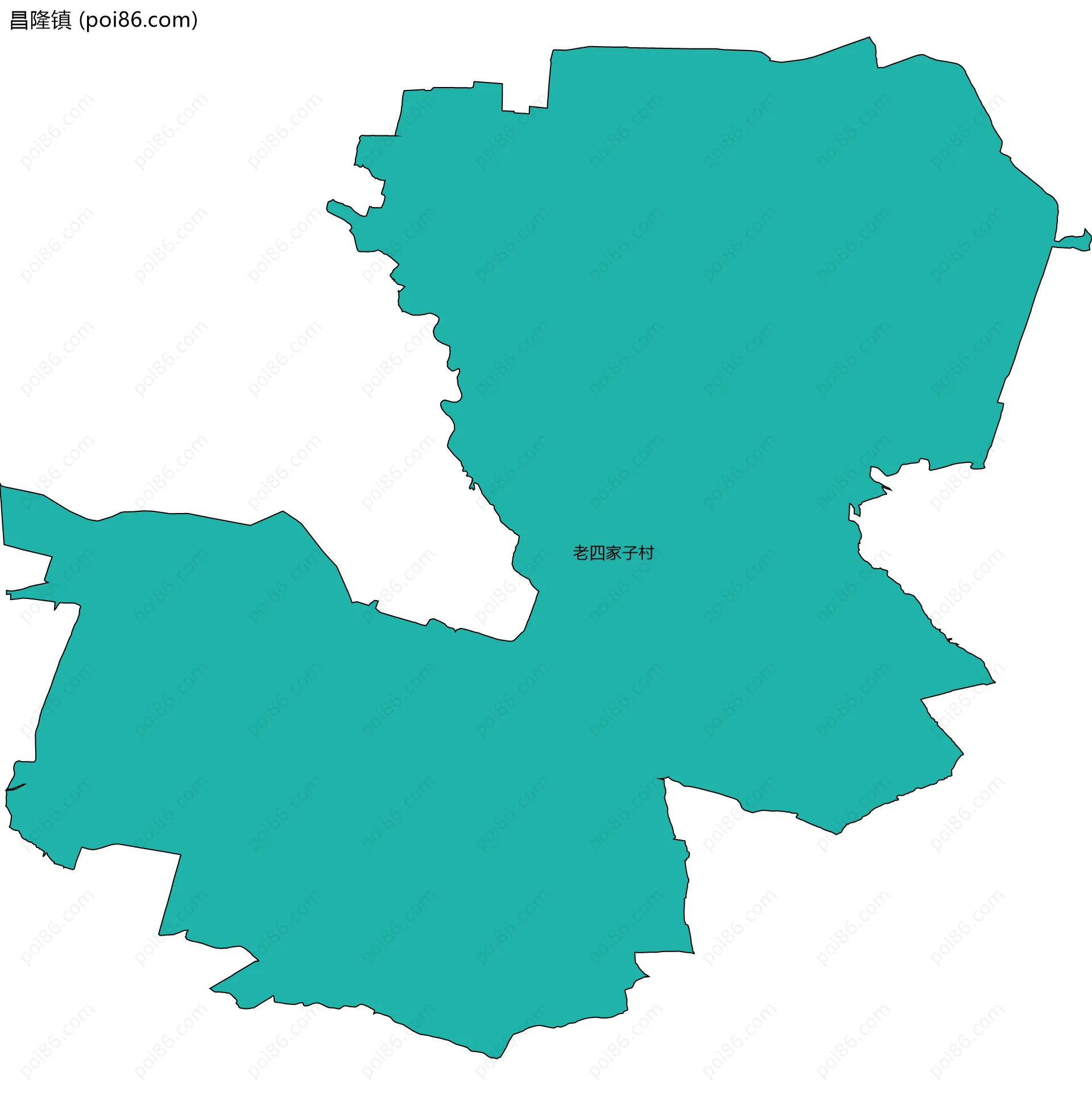 昌隆镇边界地图(五级行政区划)