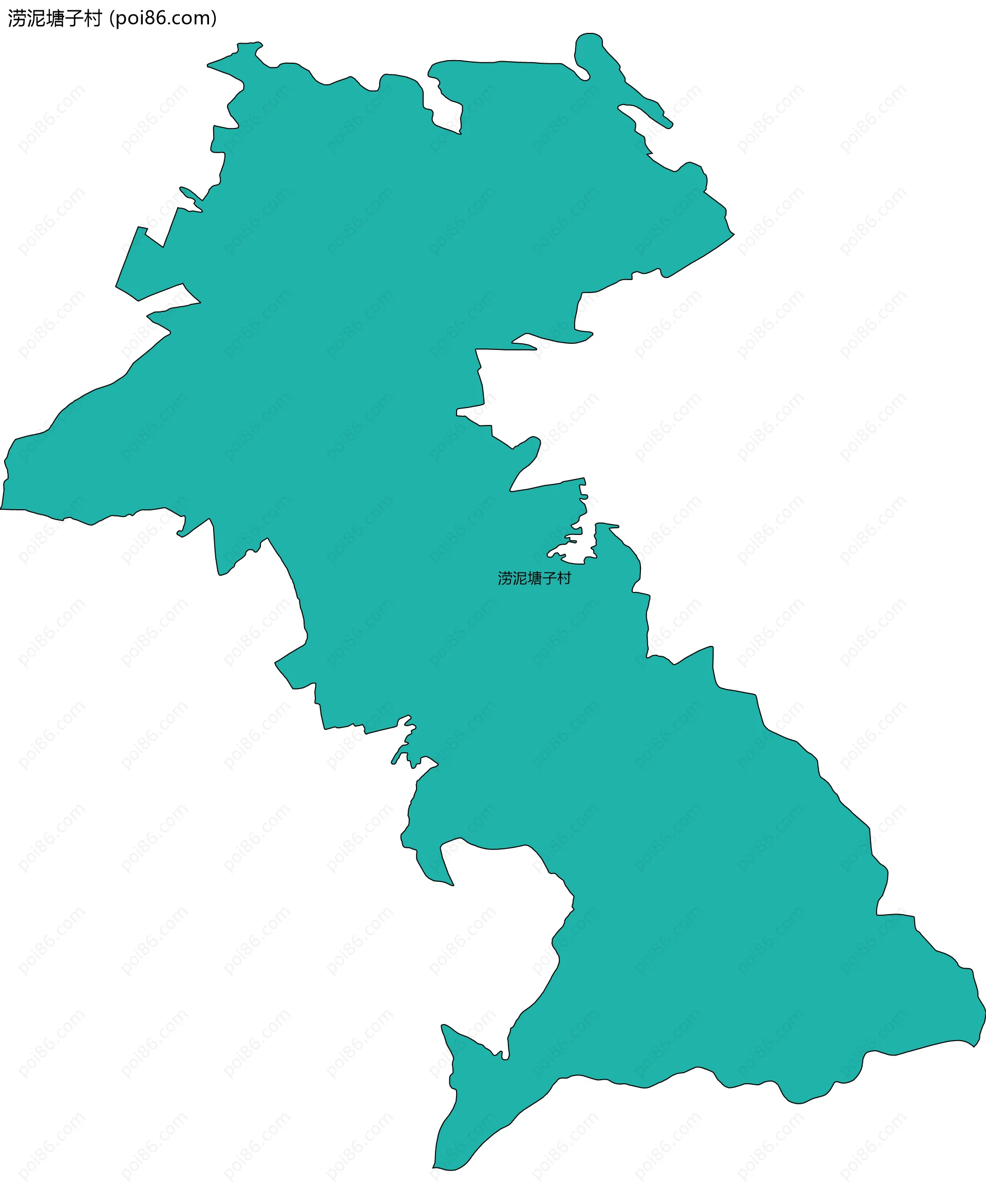 涝泥塘子村边界地图