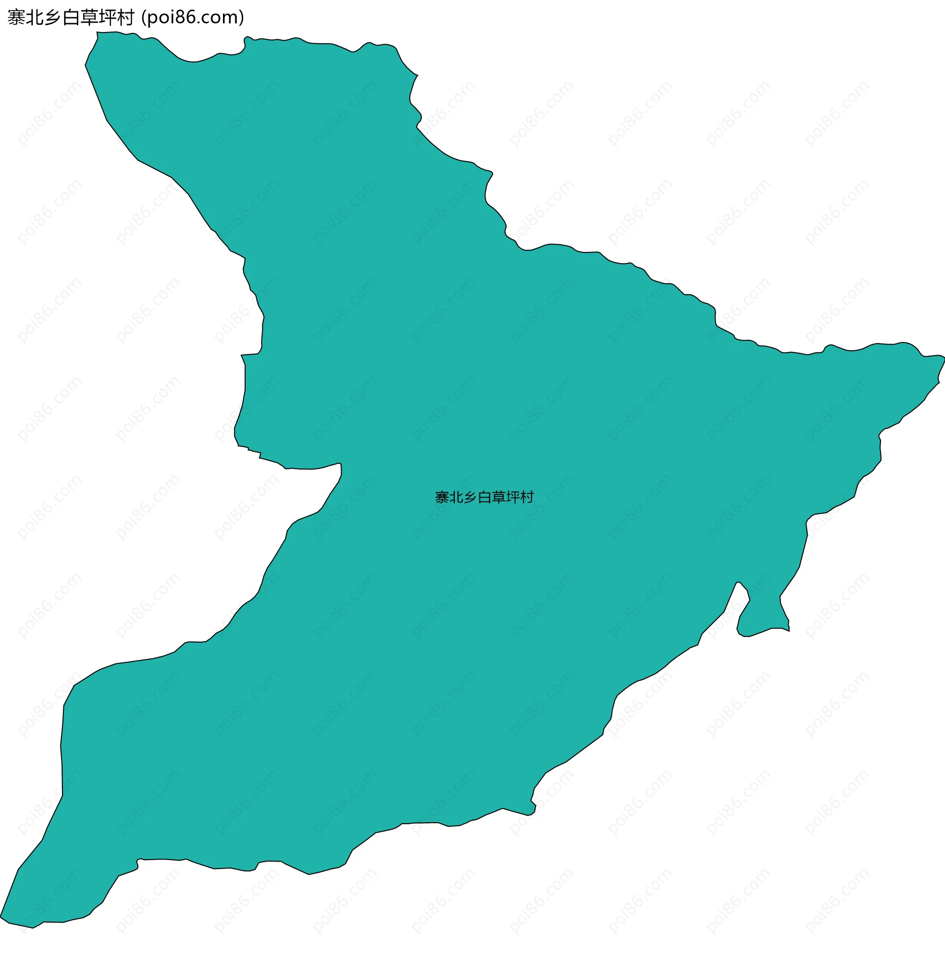 寨北乡白草坪村边界地图
