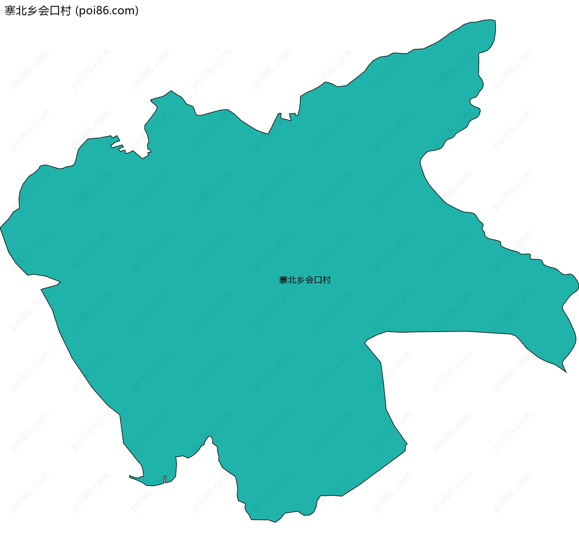 寨北乡会口村边界地图