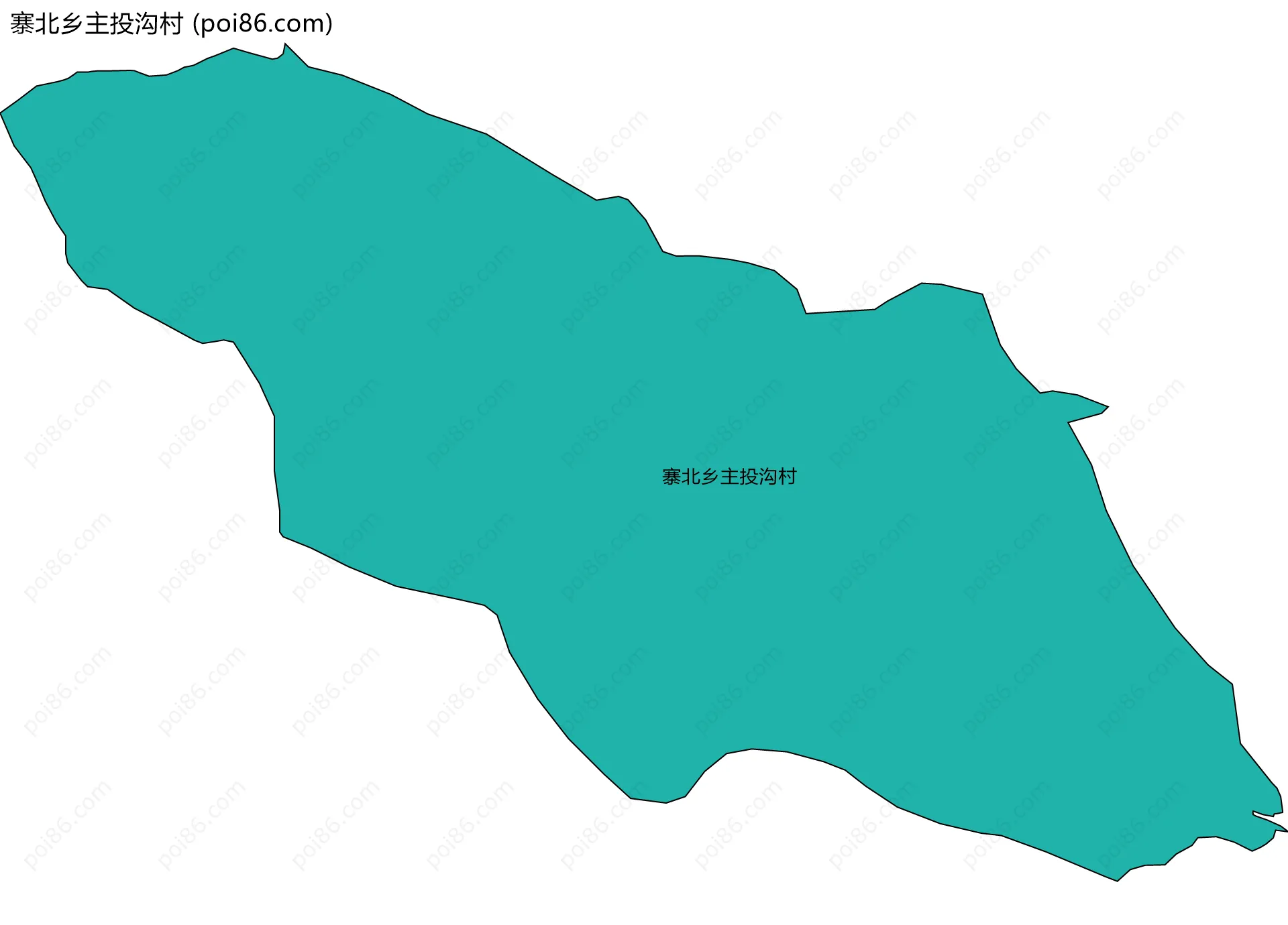 寨北乡主投沟村边界地图