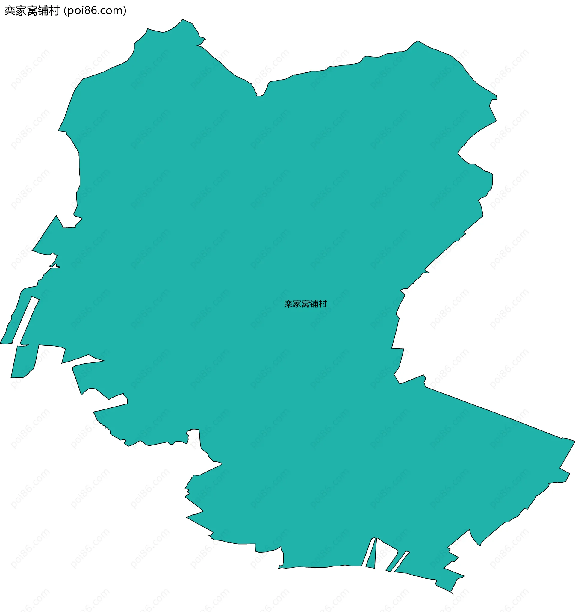 栾家窝铺村边界地图