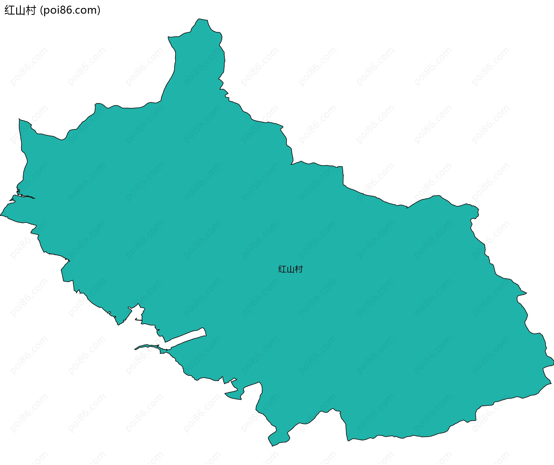 红山村边界地图