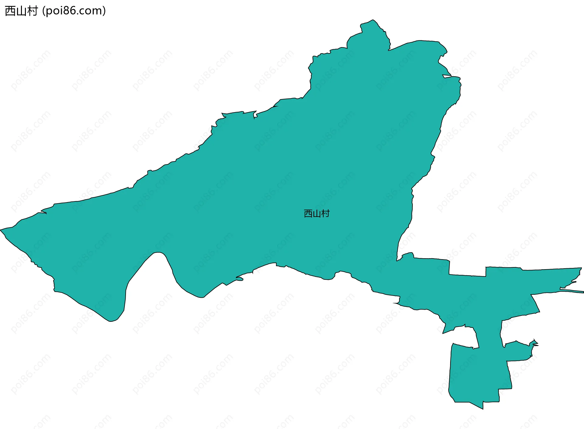 西山村边界地图