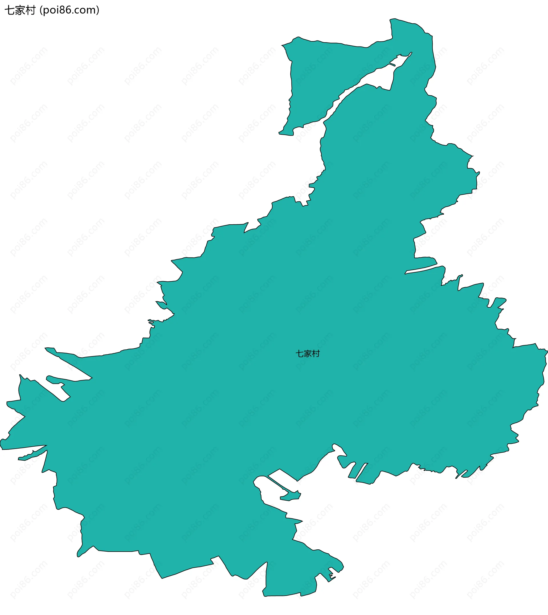 七家村边界地图