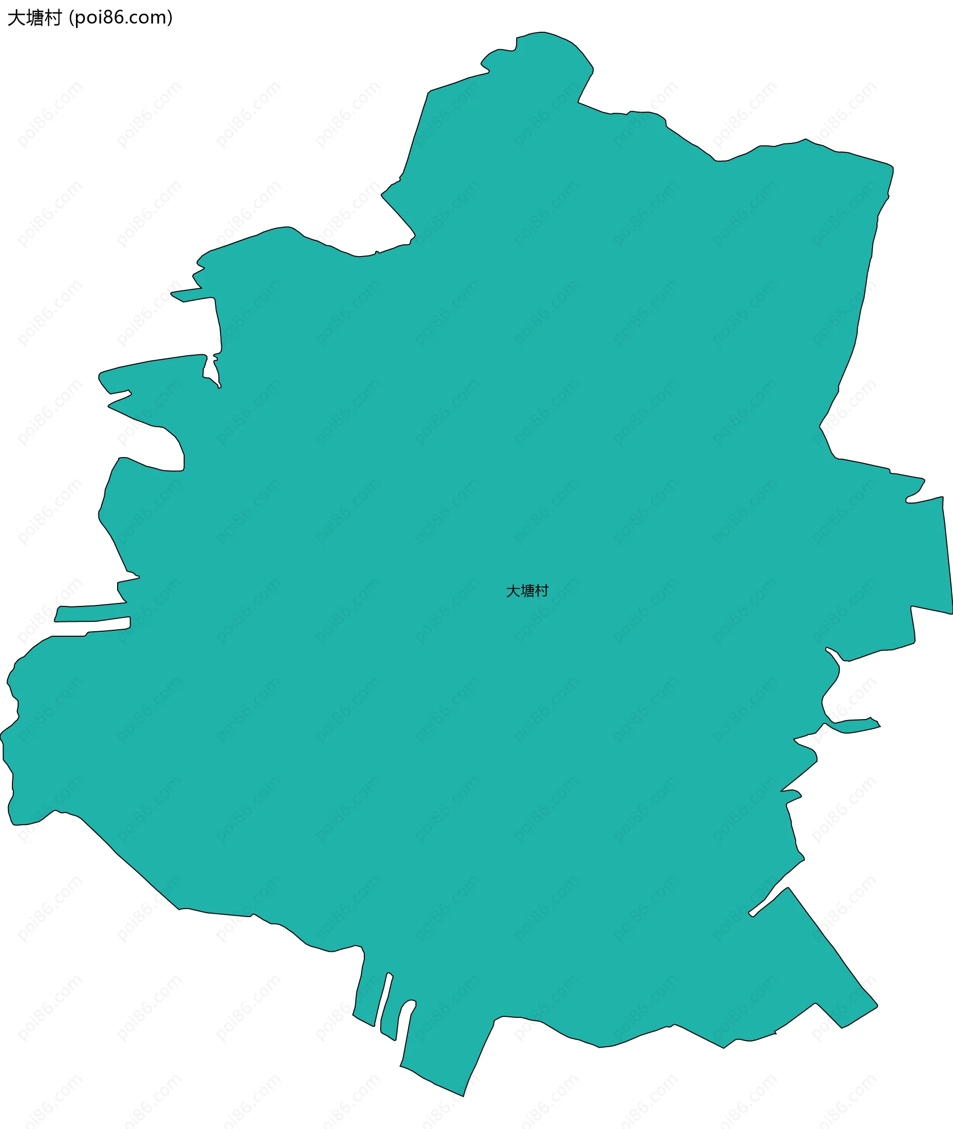 大塘村边界地图