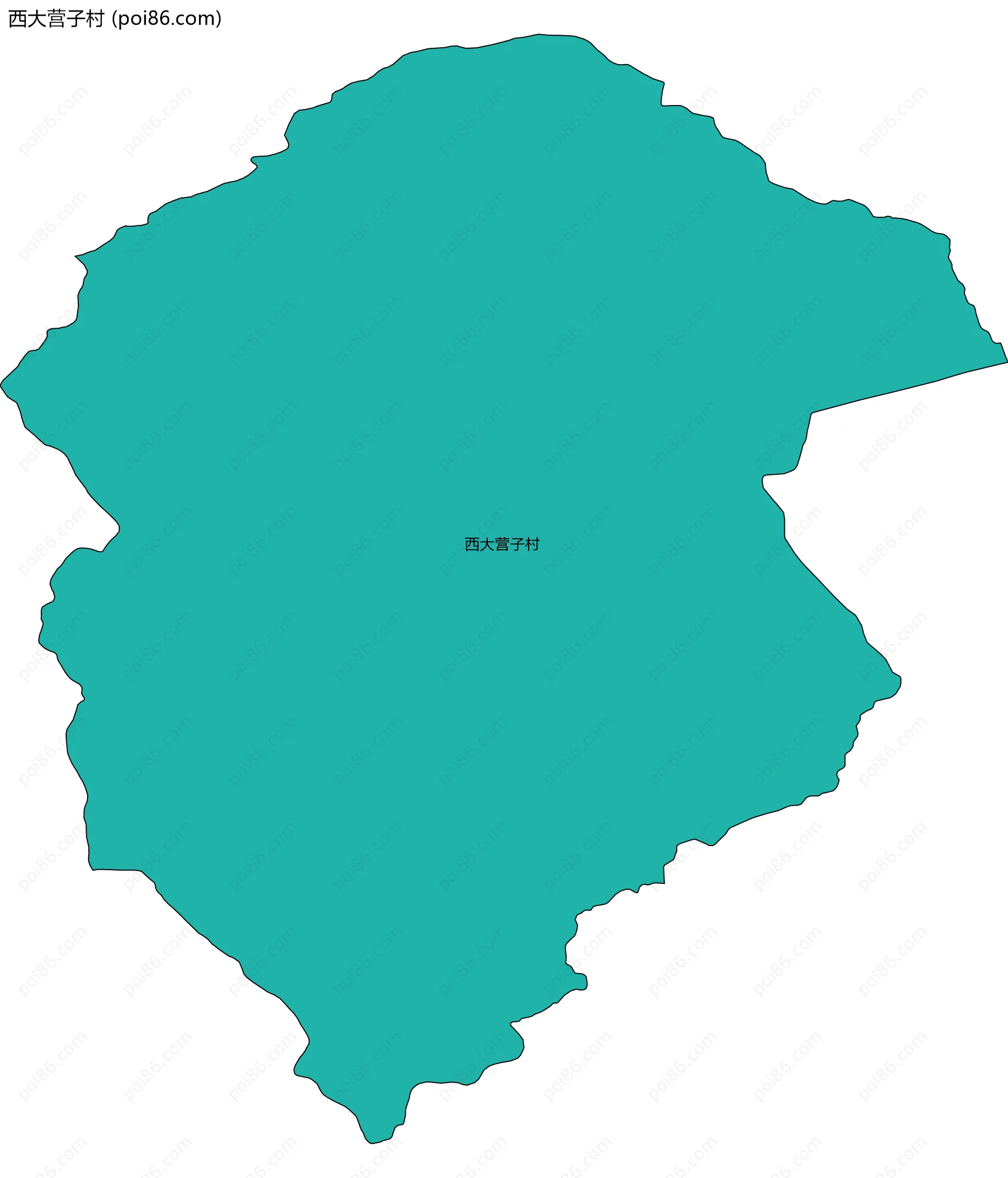 西大营子村边界地图