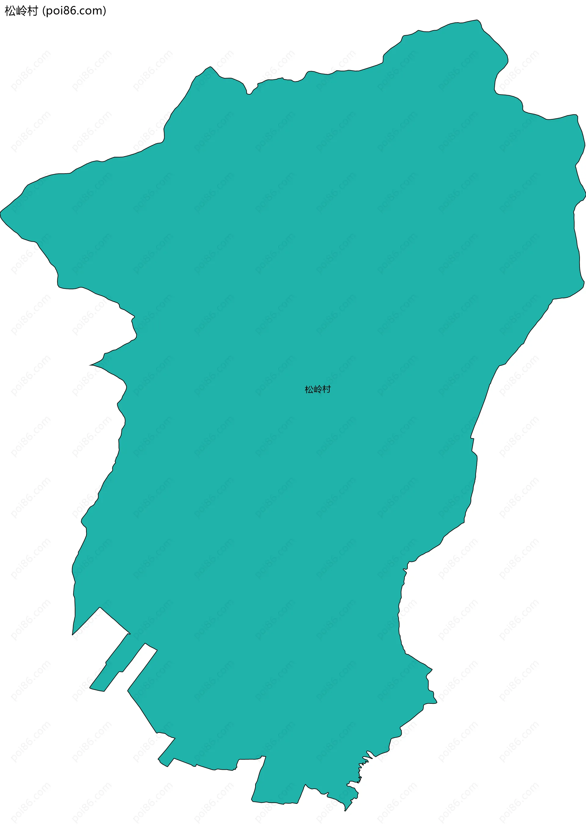 松岭村边界地图