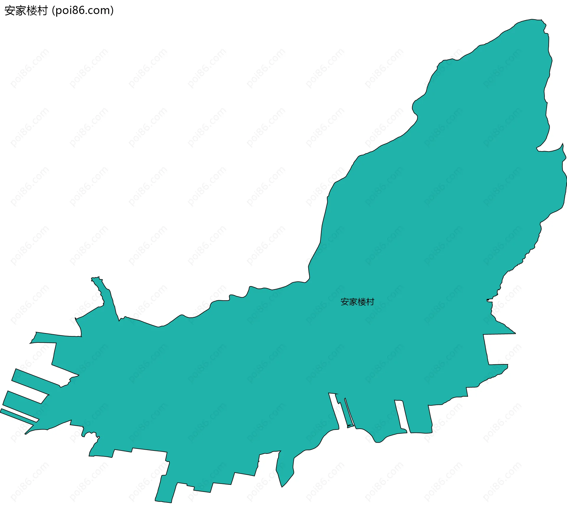 安家楼村边界地图
