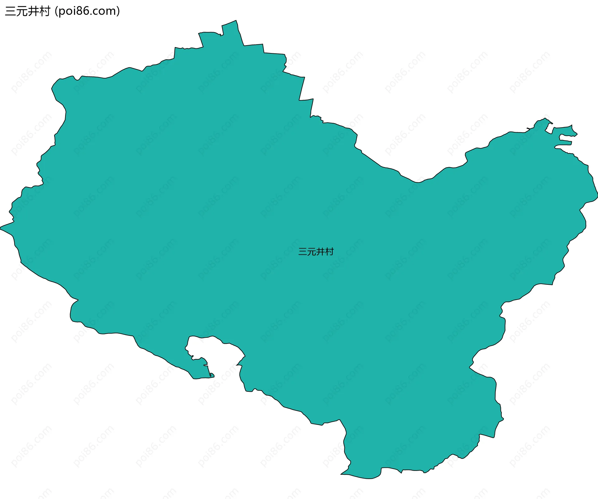 三元井村边界地图